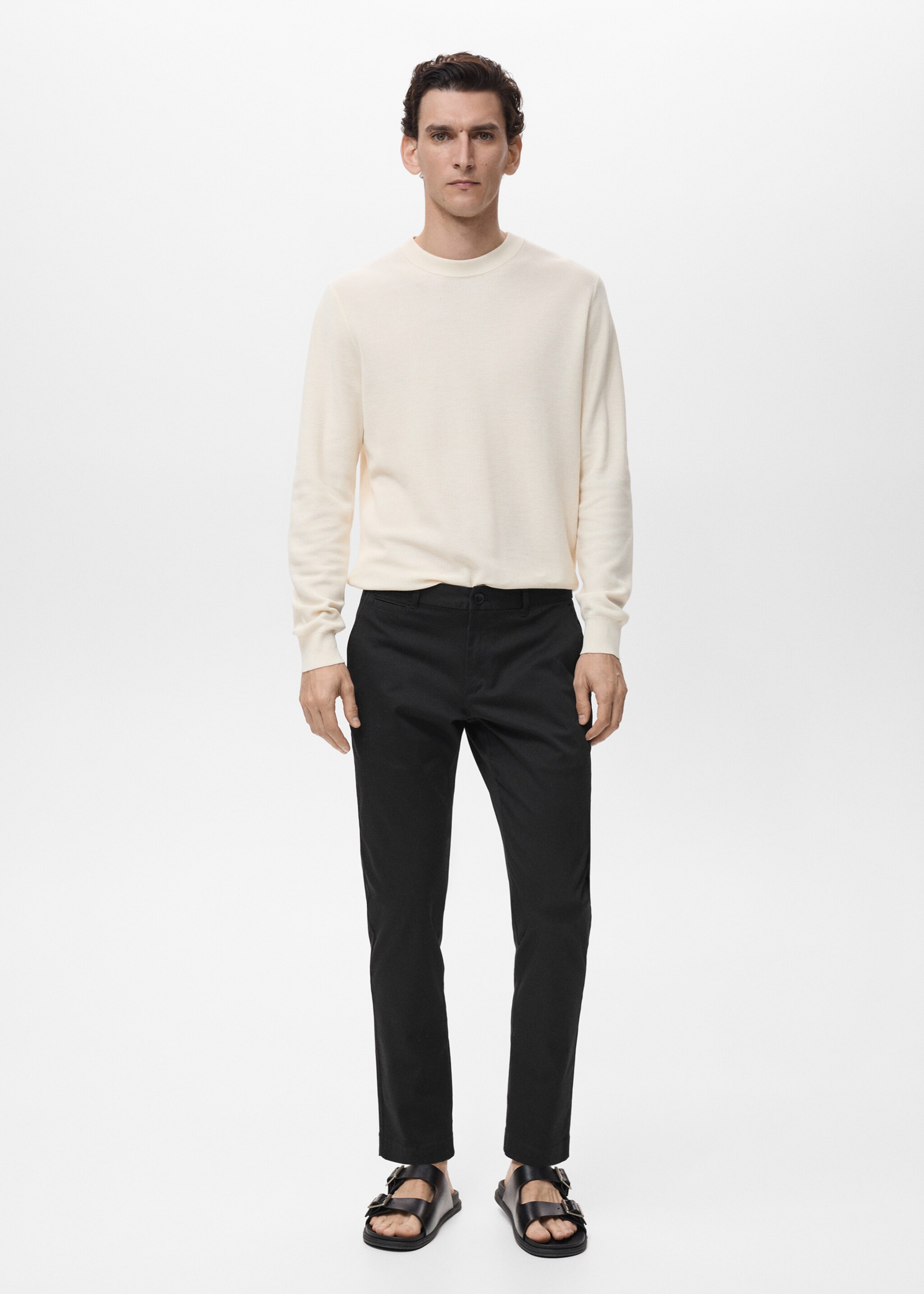 Prato cropped tapered chino trousers - General plane