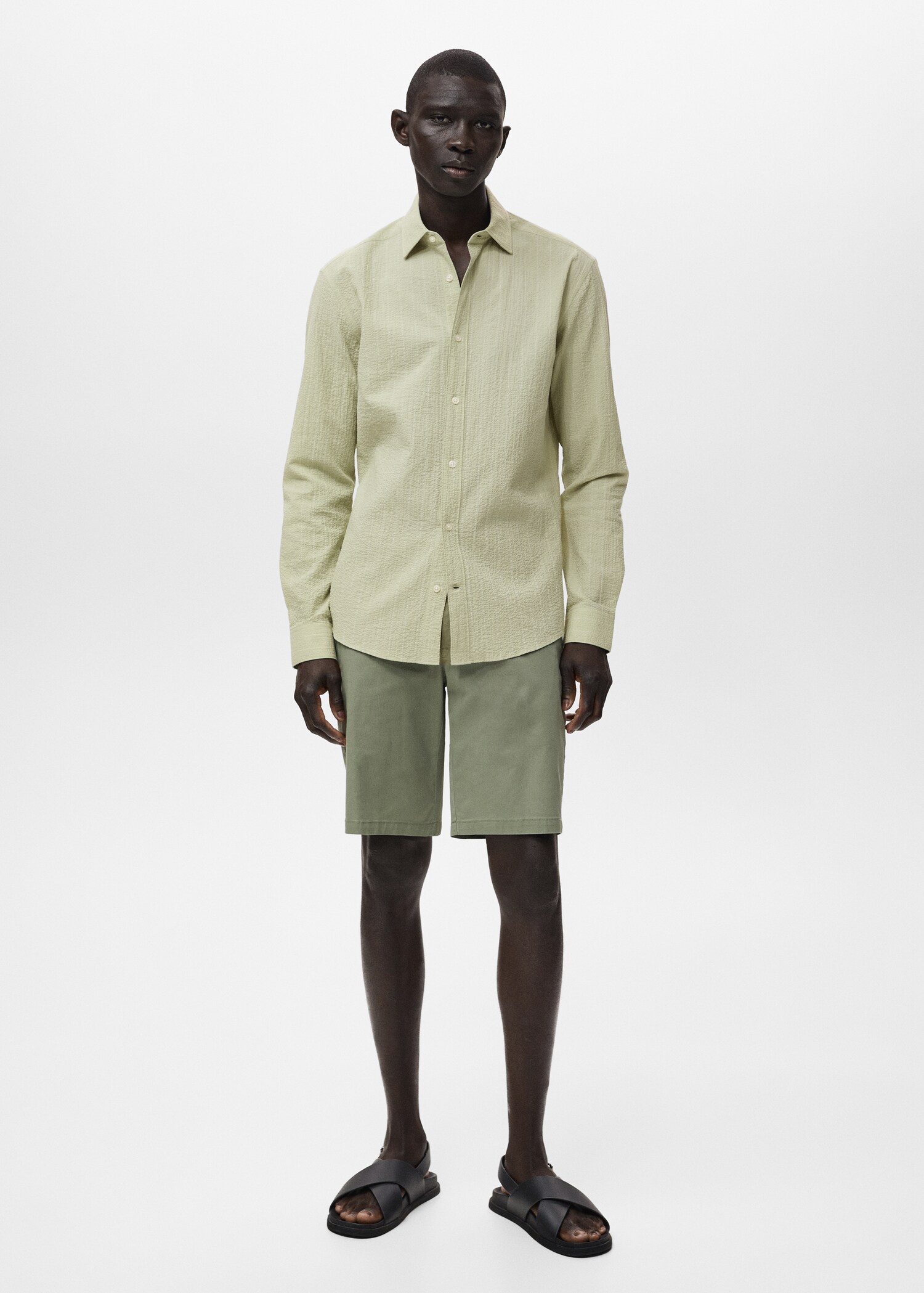 Regular-fit stripe-textured shirt - General plane