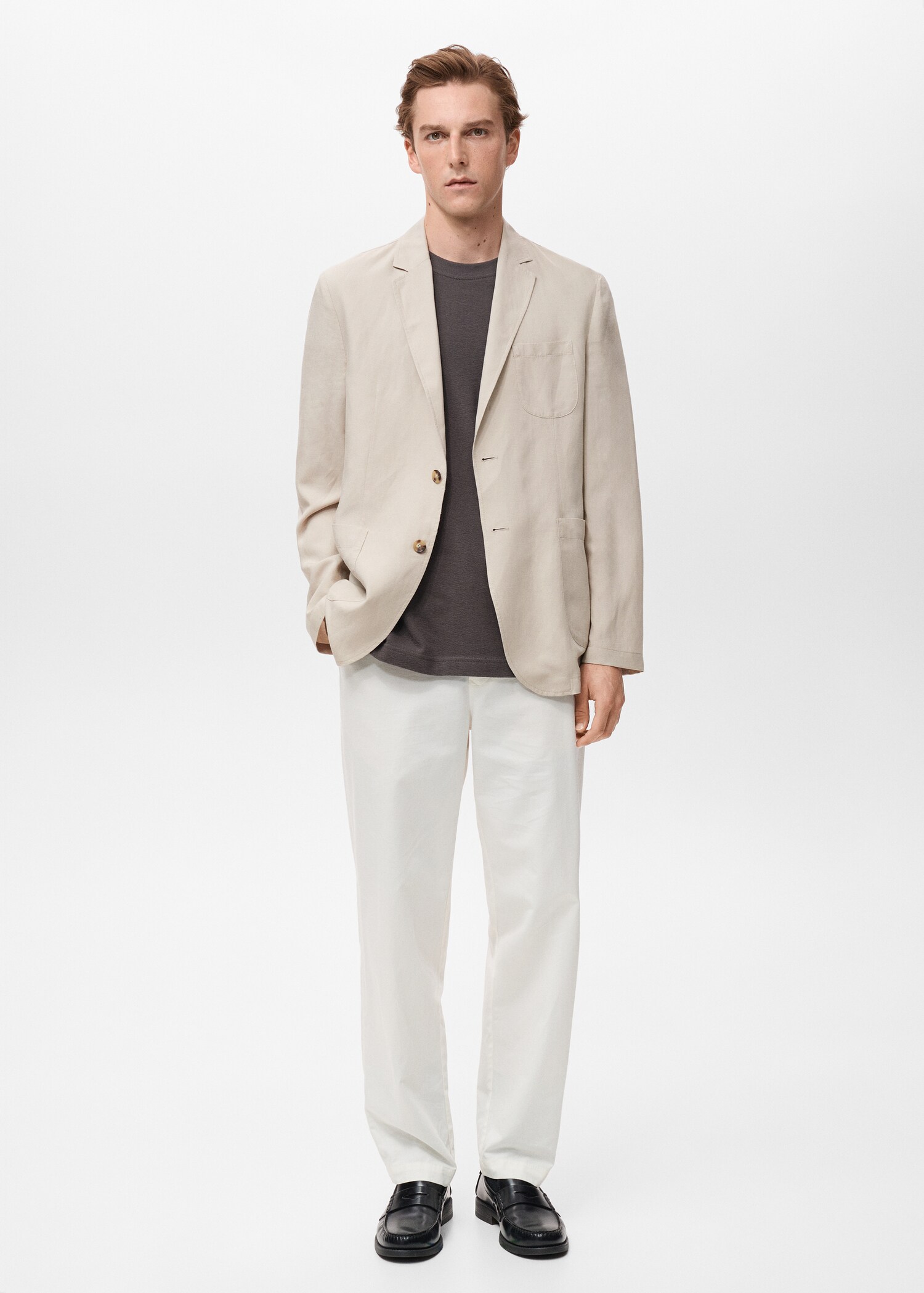 Americana slim fit lino - Plano general