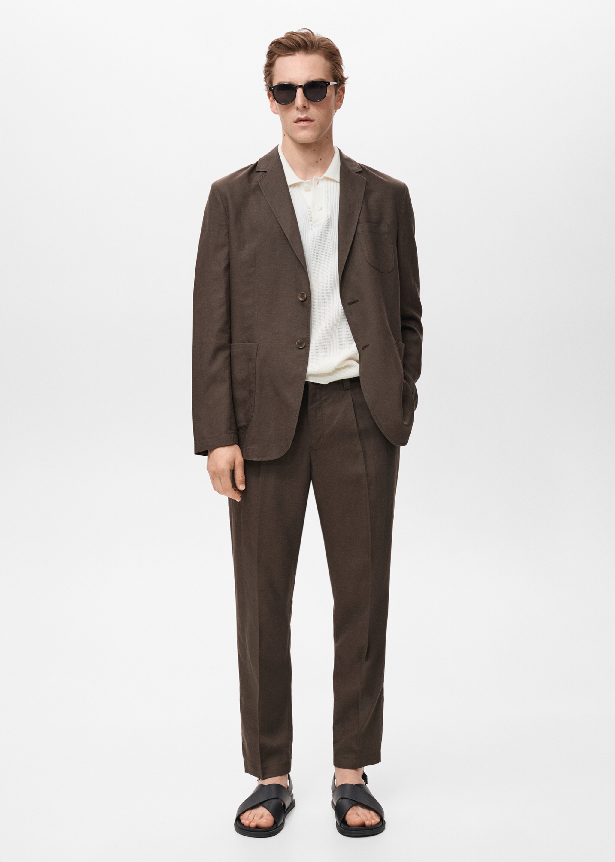 Americana traje slim fit lino - Plano general
