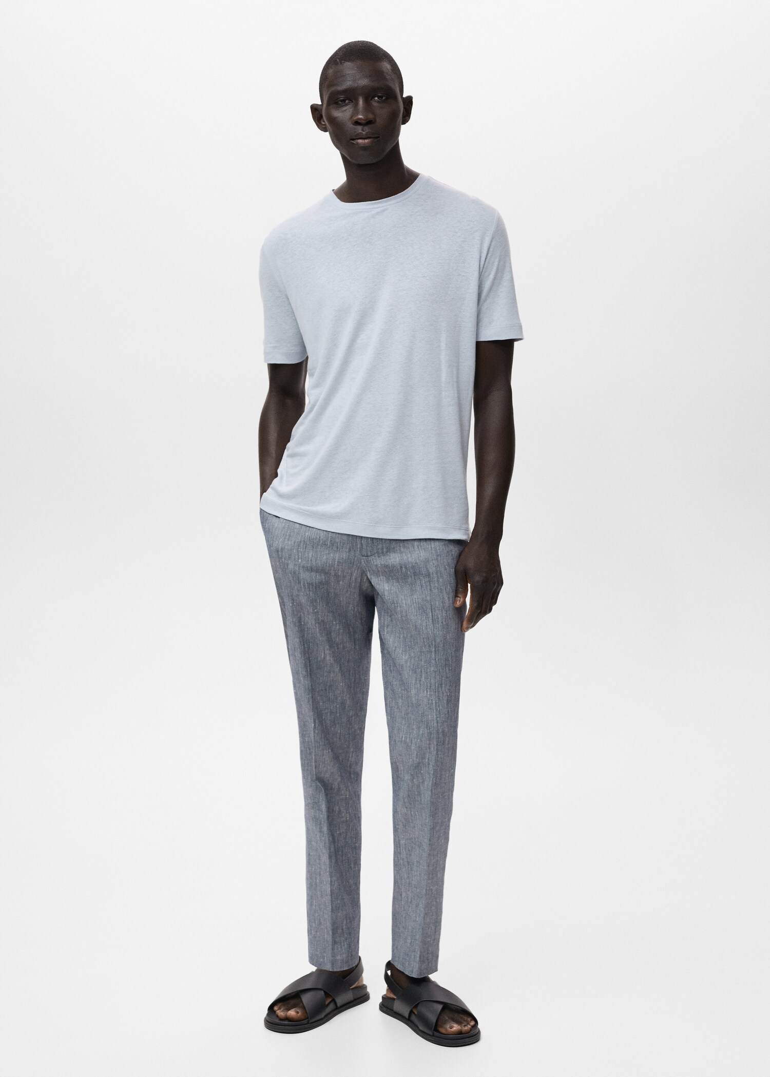 Linen slim-fit t-shirt - General plane