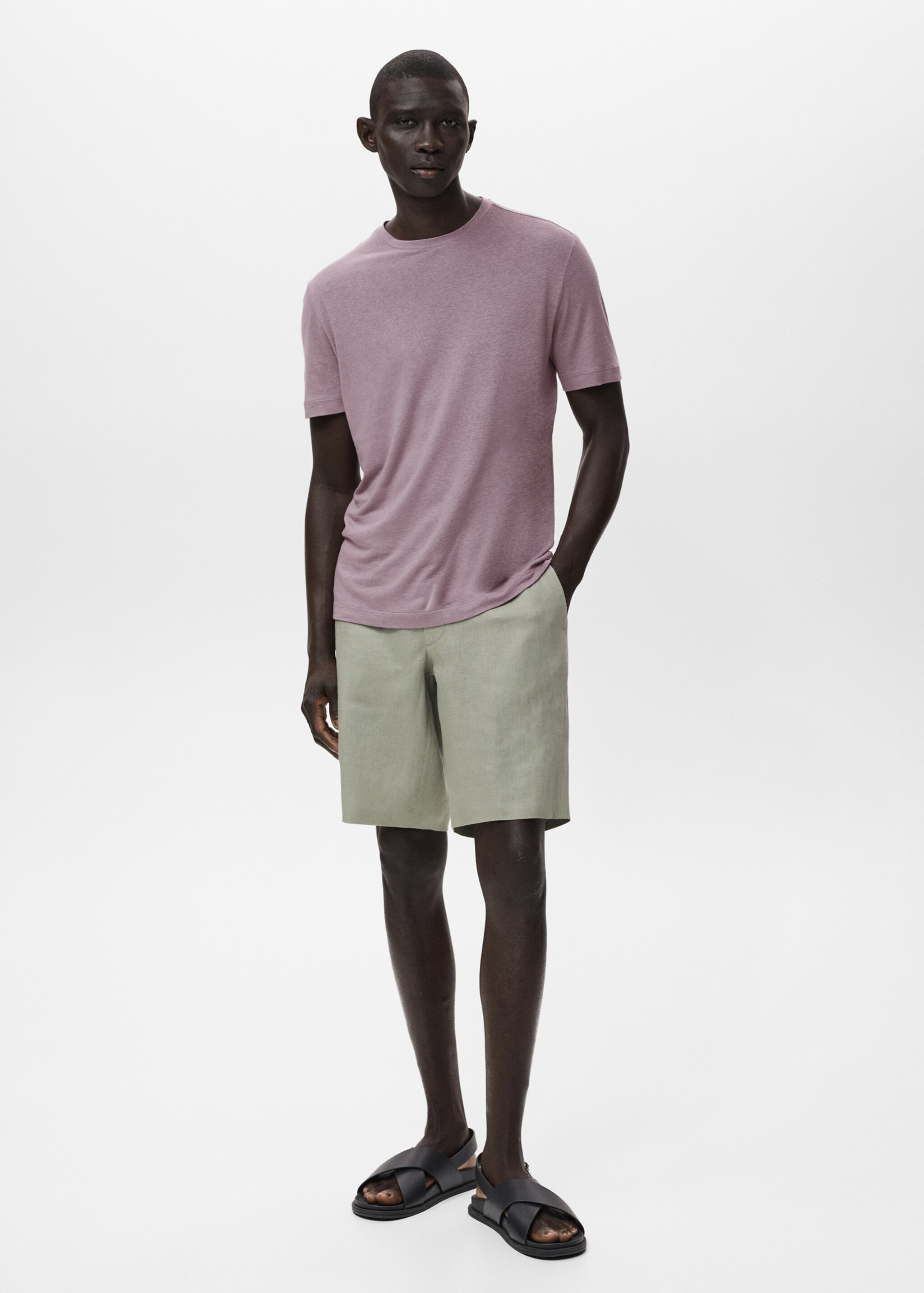 Camiseta lino slim fit - Plano general