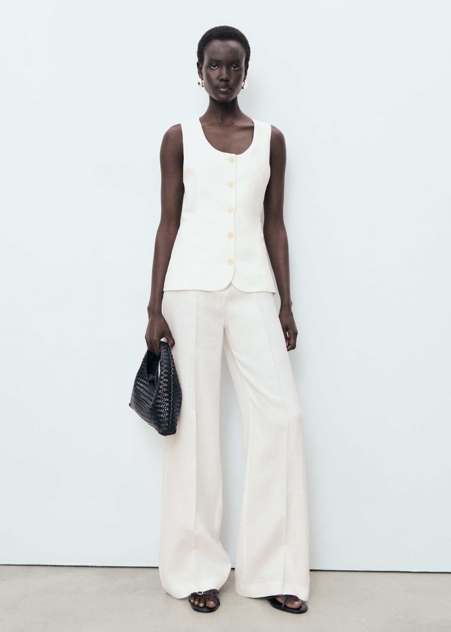 Suit-style linen jumpsuit - General plane