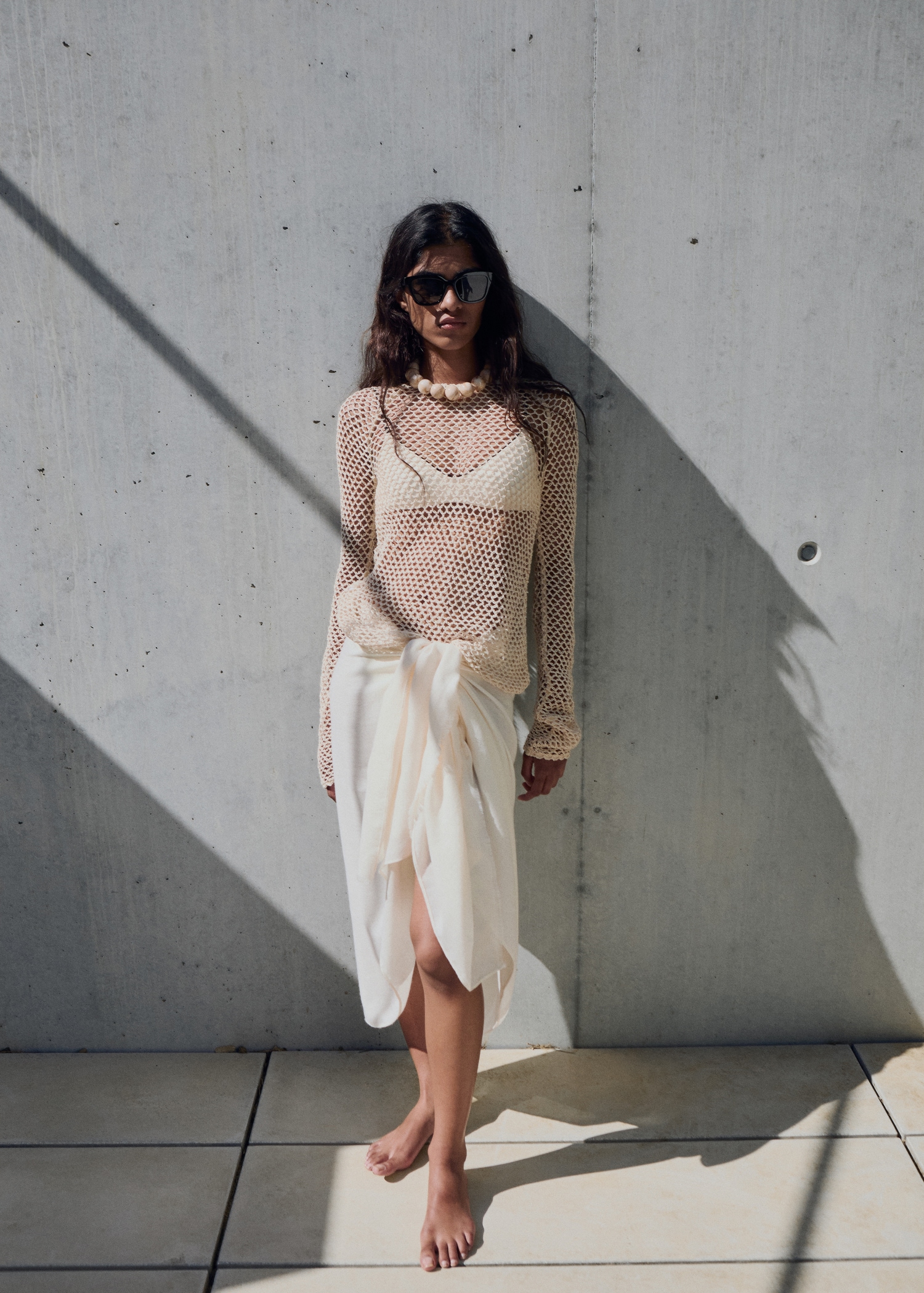 Long-sleeved crochet sweater - General plane