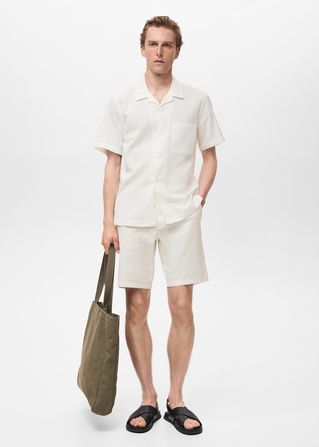 Regular fit seersucker shirt