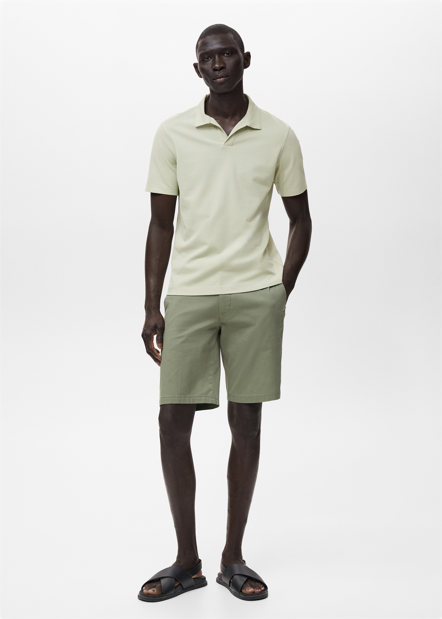 Cotton piqué polo shirt - General plane