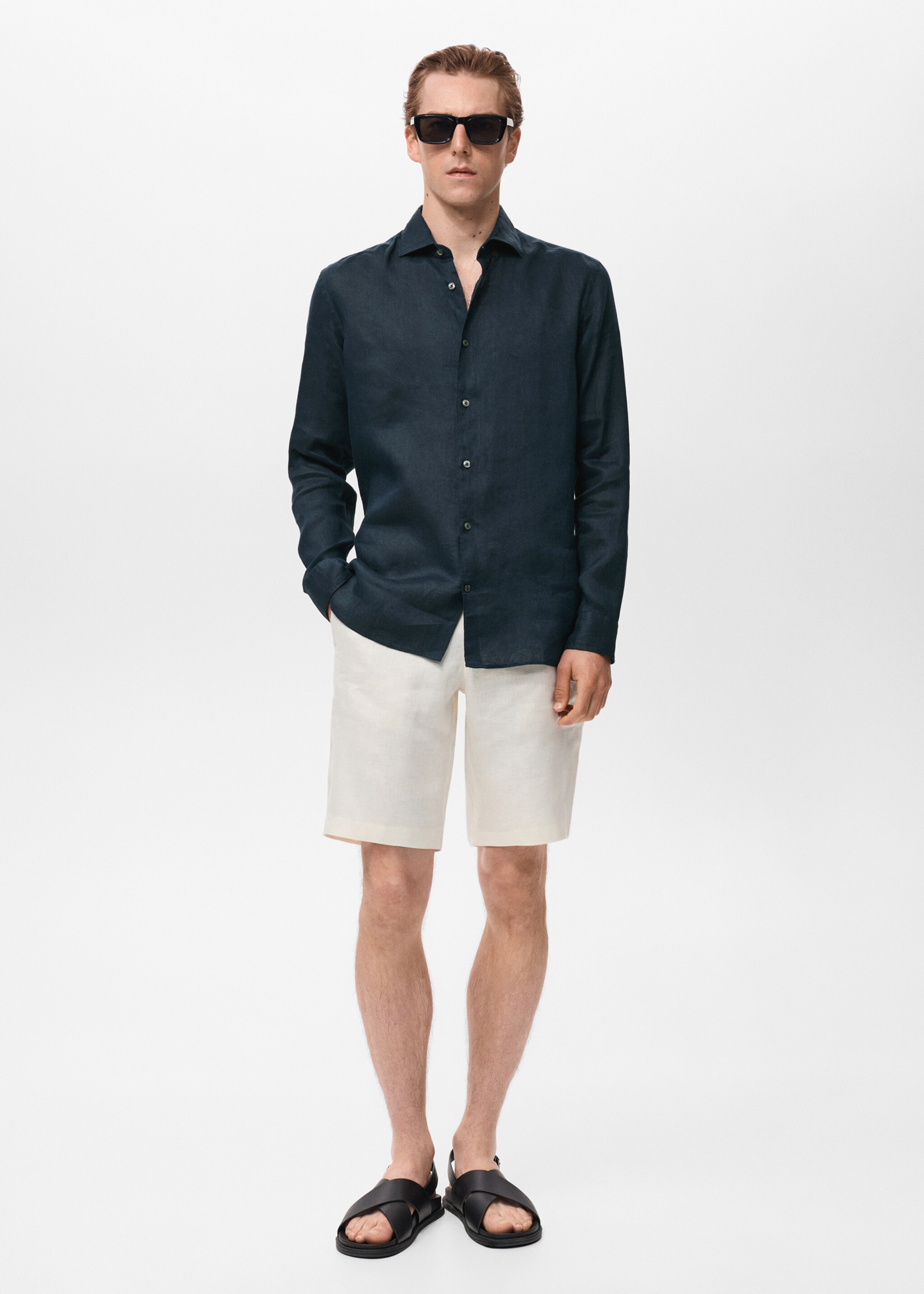 Camisa slim fit 100% lino - Plano general