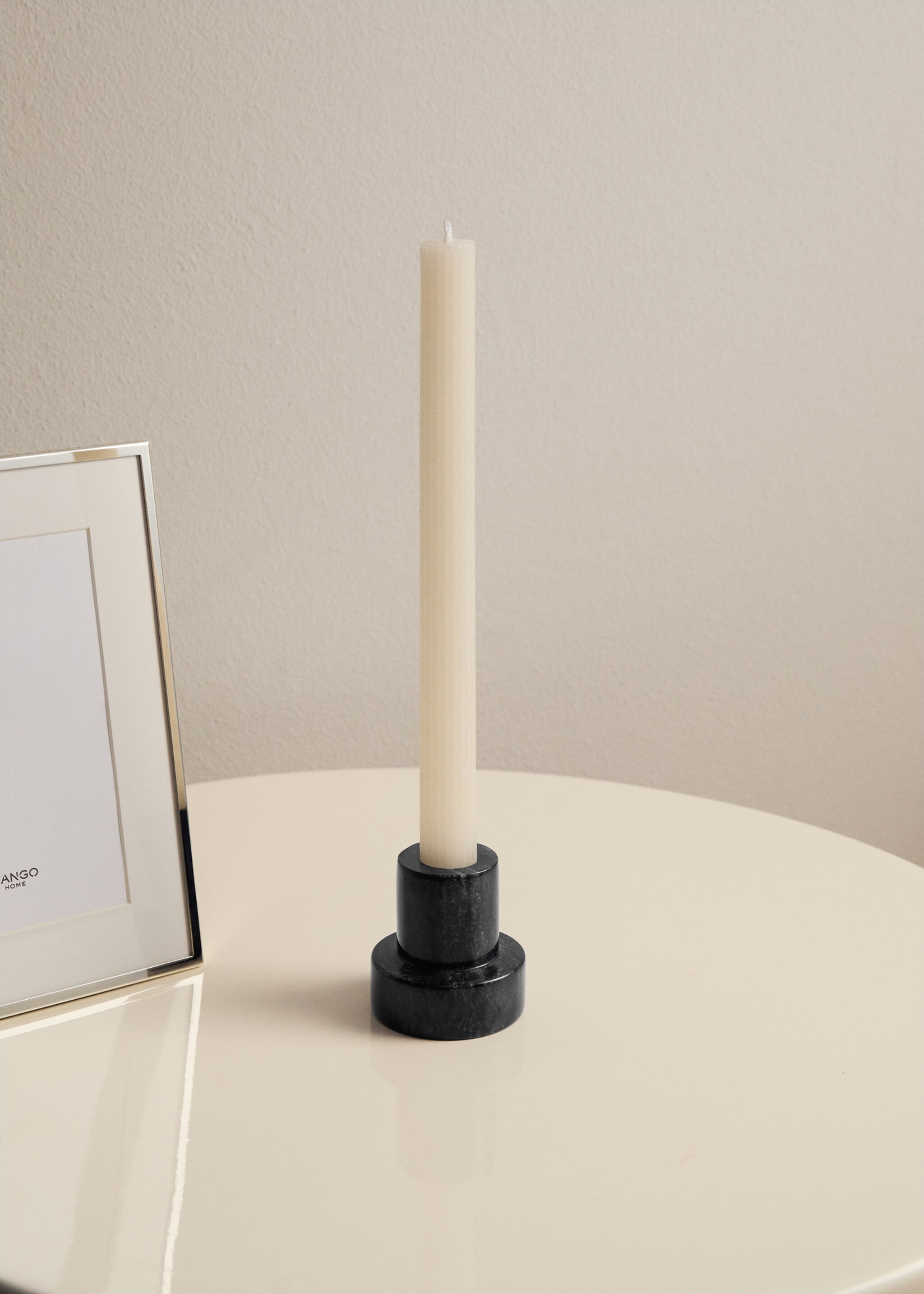 Tall reversible marble candlestick - General plane, Grey. Ref: 17041532-00.