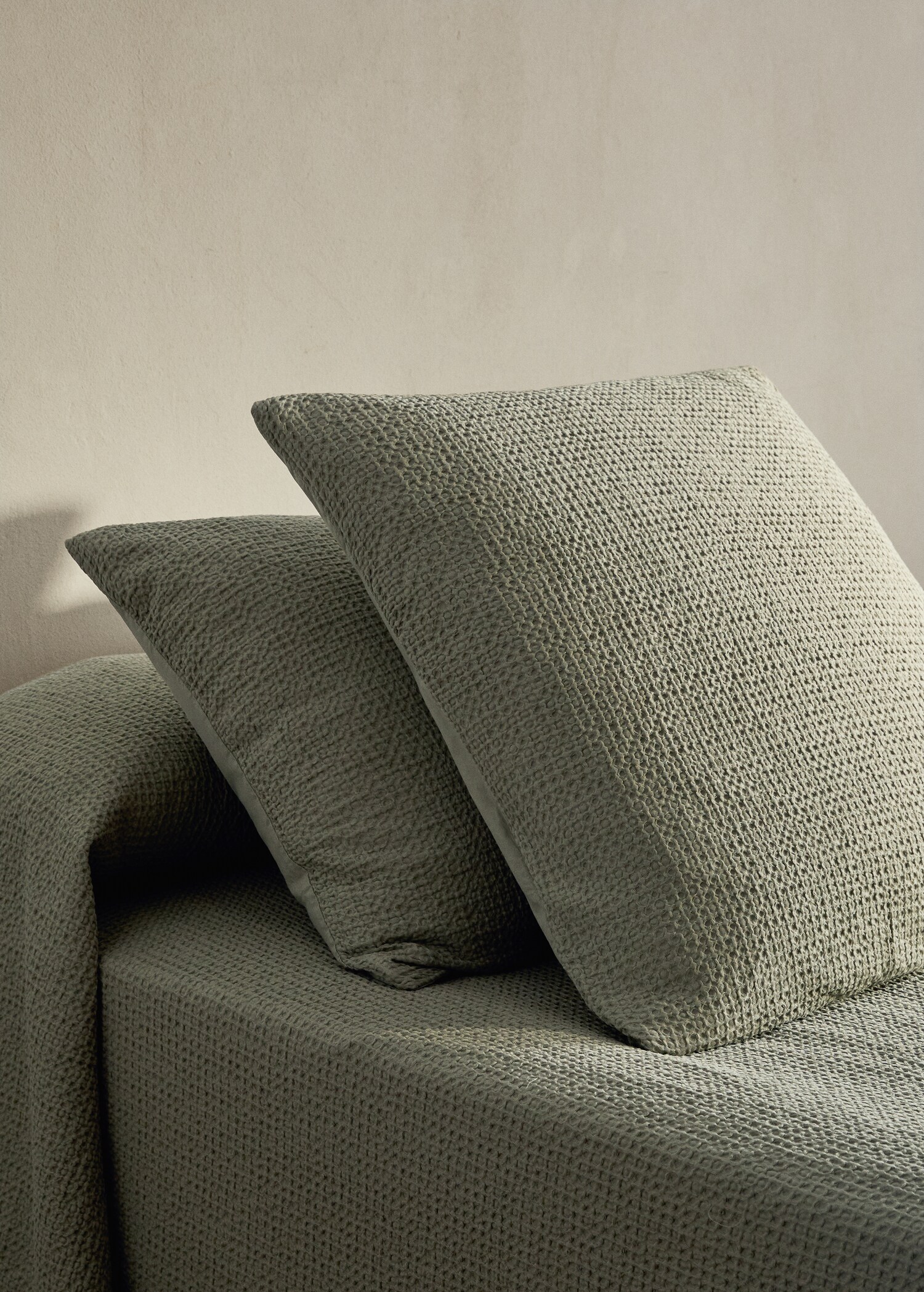 Cotton percale waffle pillowcase 45x110 cm - General plane