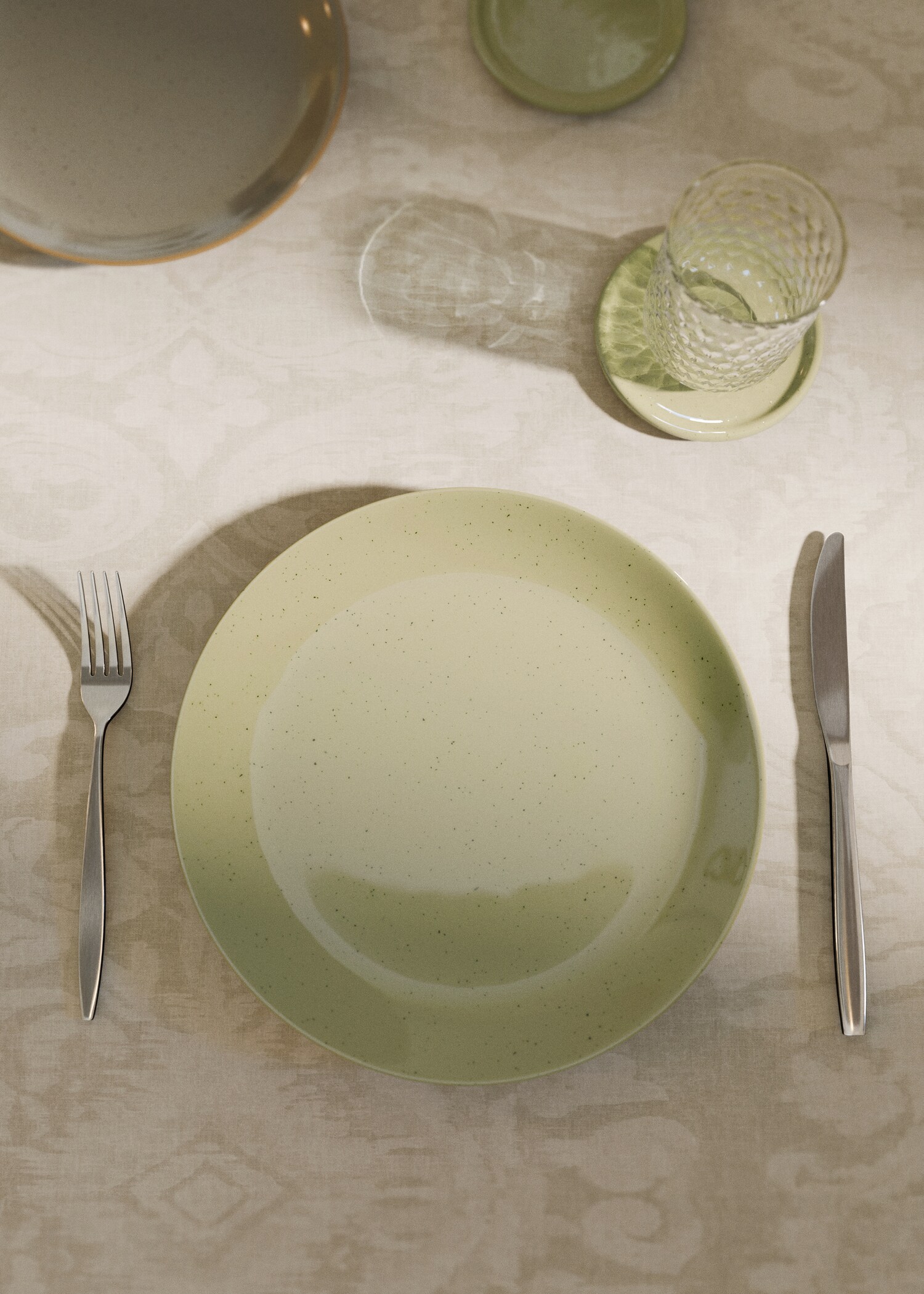 Assiette plate grès points - Plan général