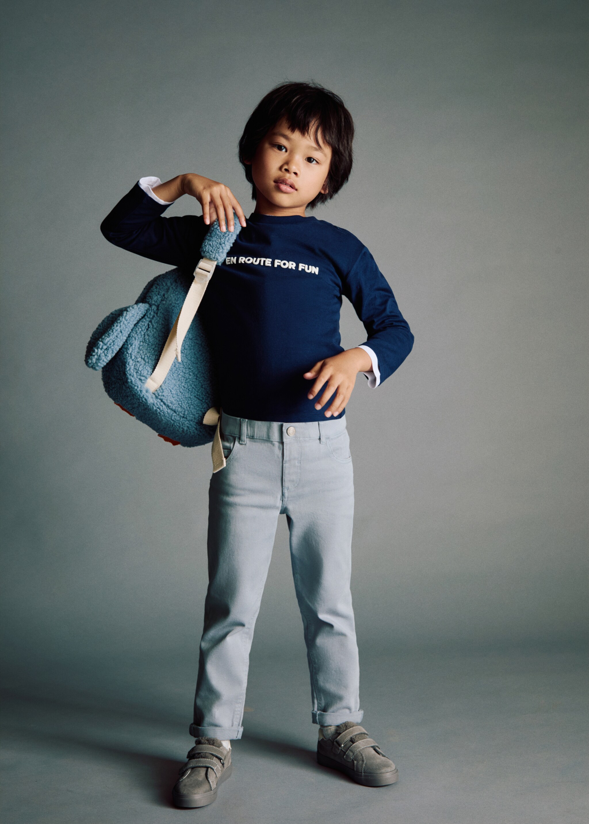Turned-up straight jeans - General plane, Blue. Ref: 17042536-00.