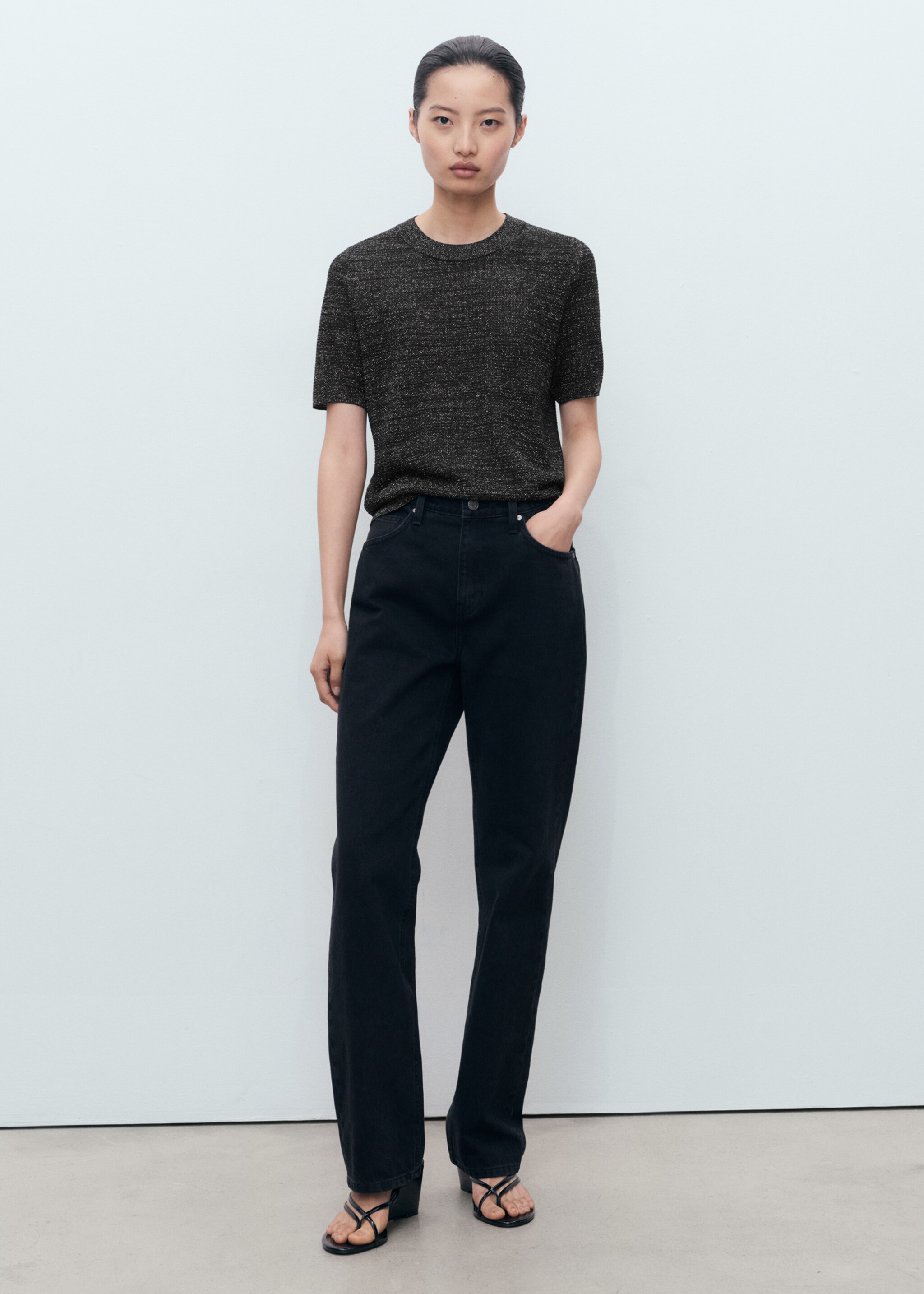 Pull-over Lurex manches courtes - Plan général