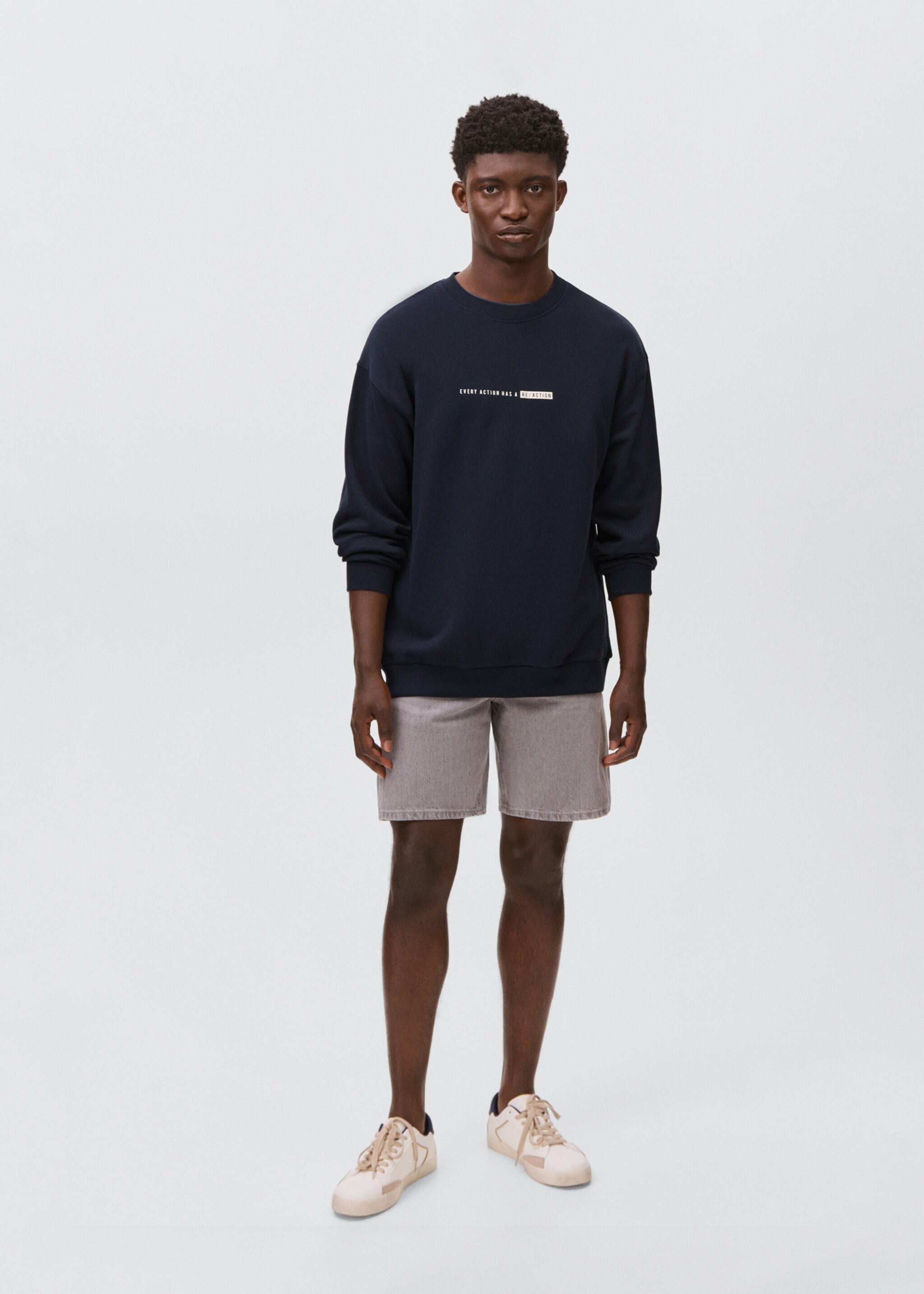 Gemustertes Baumwoll-Sweatshirt - Allgemeine Ansicht