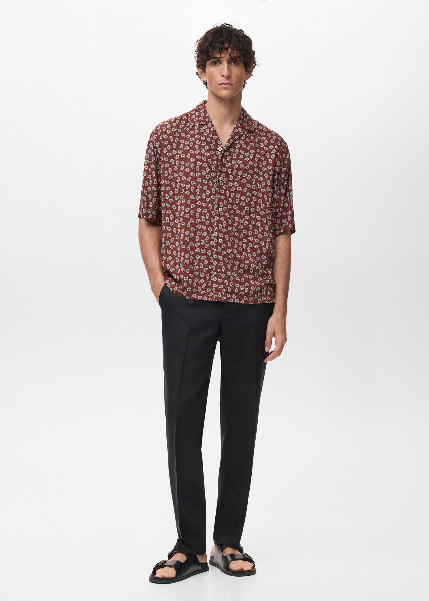 Printed fluid regular-fit shirt - General plane