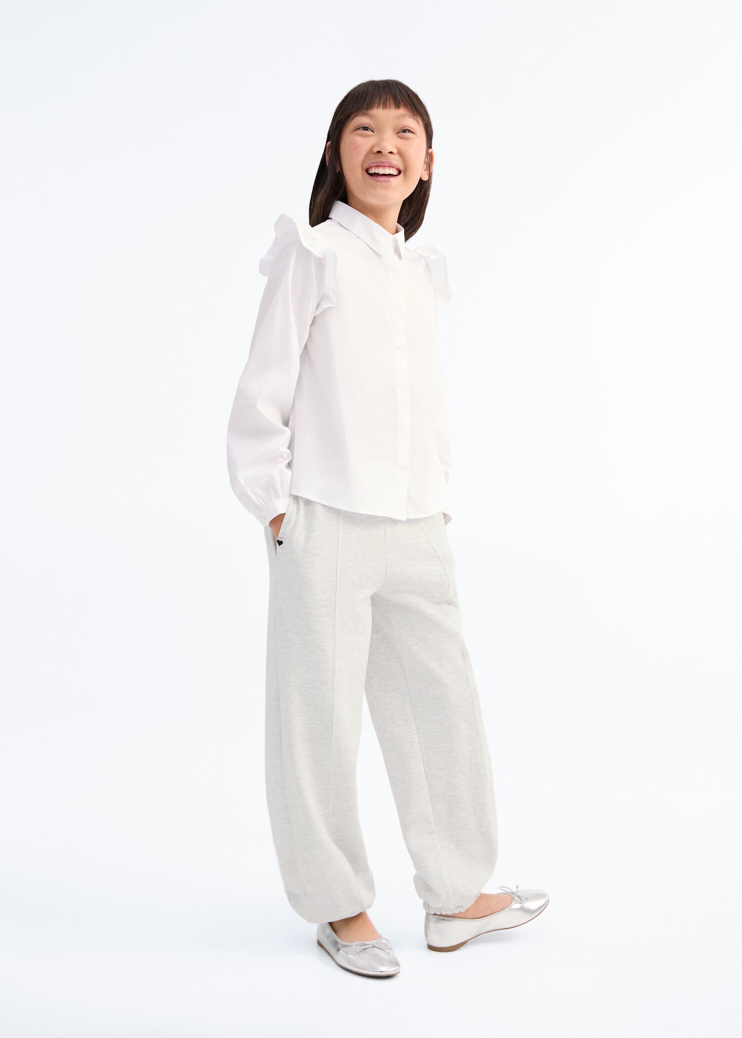 Cotton joggers with elastic waist - General plane