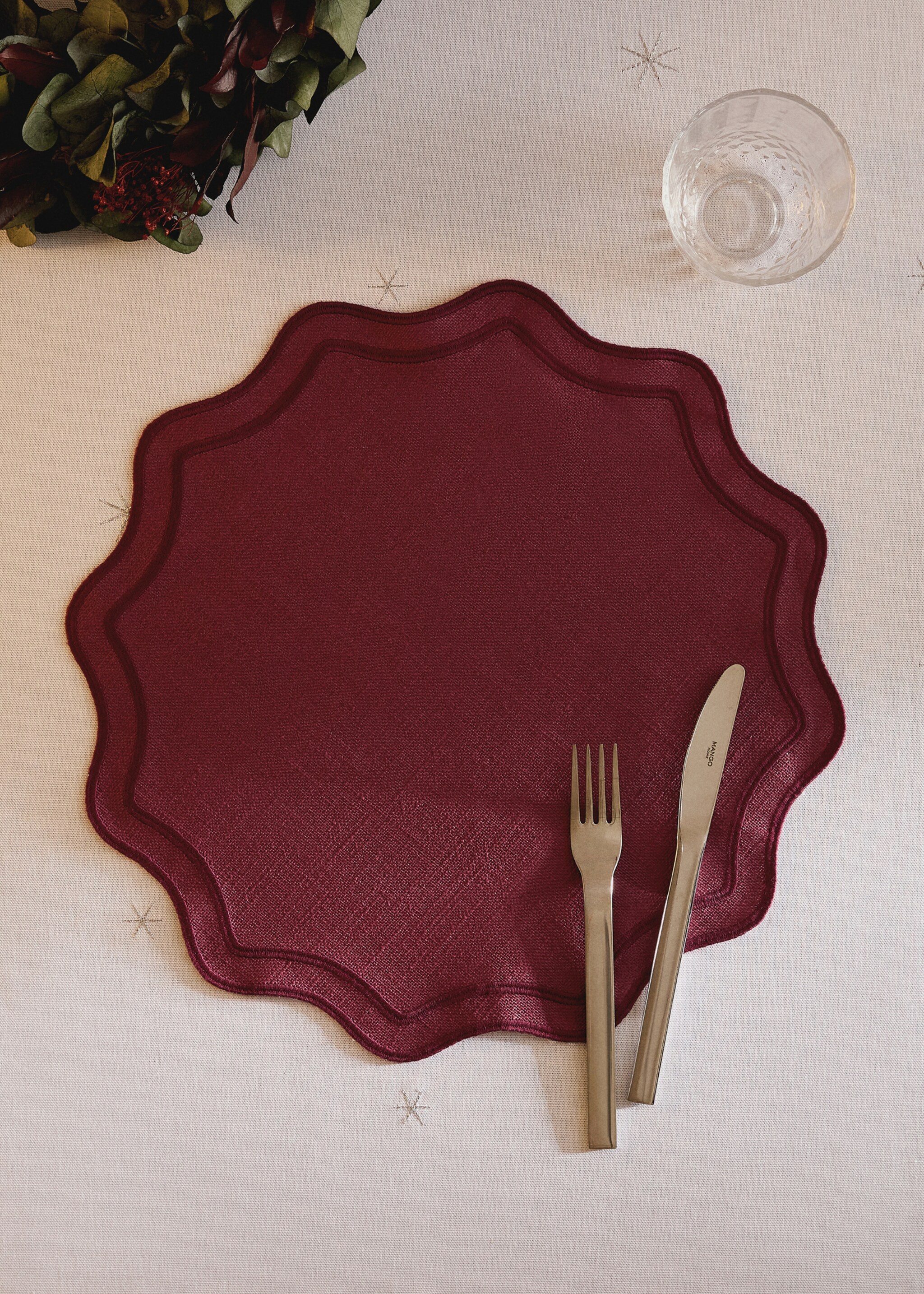 Resin cotton tablecloth waves - General plane, Red. Ref: 17043321-00.