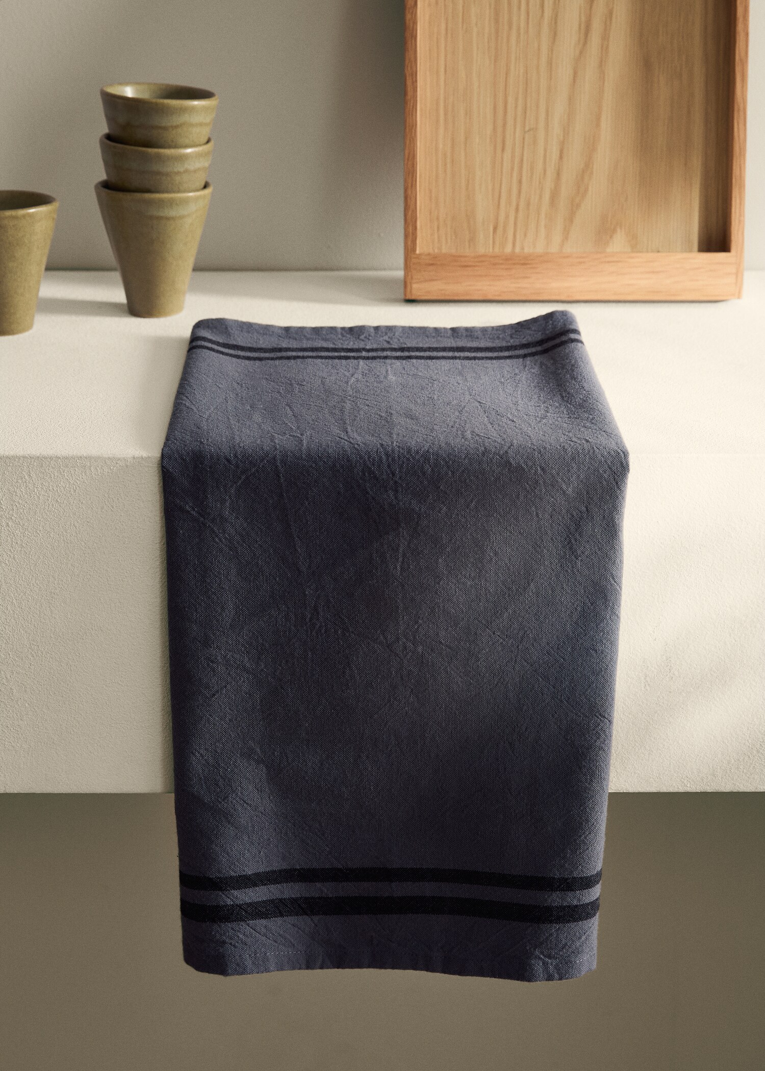 Cotton striped kitchen towels - General plane