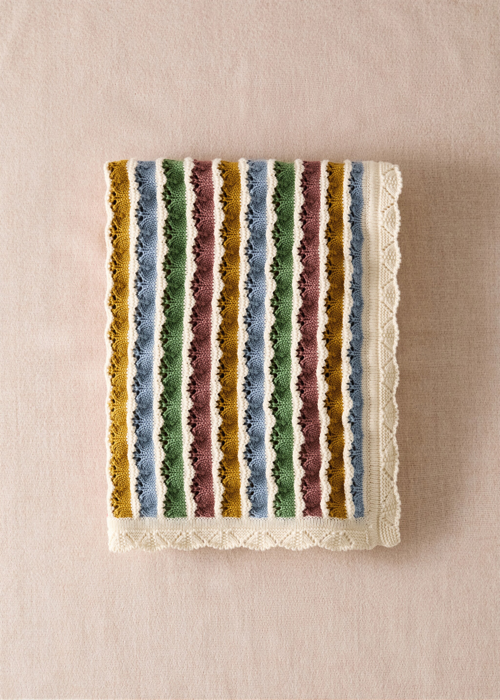 100% pamut gyerektakaró csíkos áttört mintával - Általános sík, Tintakék. Ref: 17043828-00.