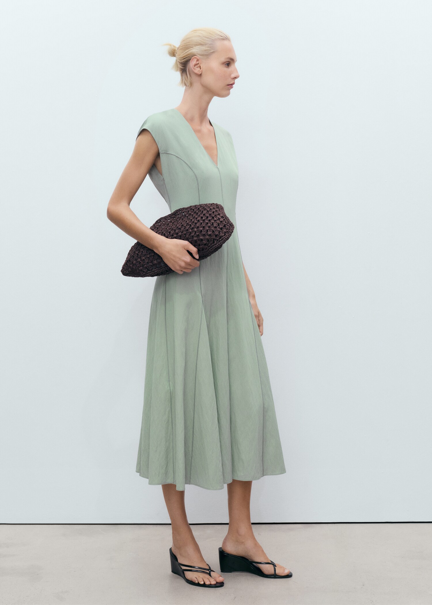 Midi dress with stitching - General plane