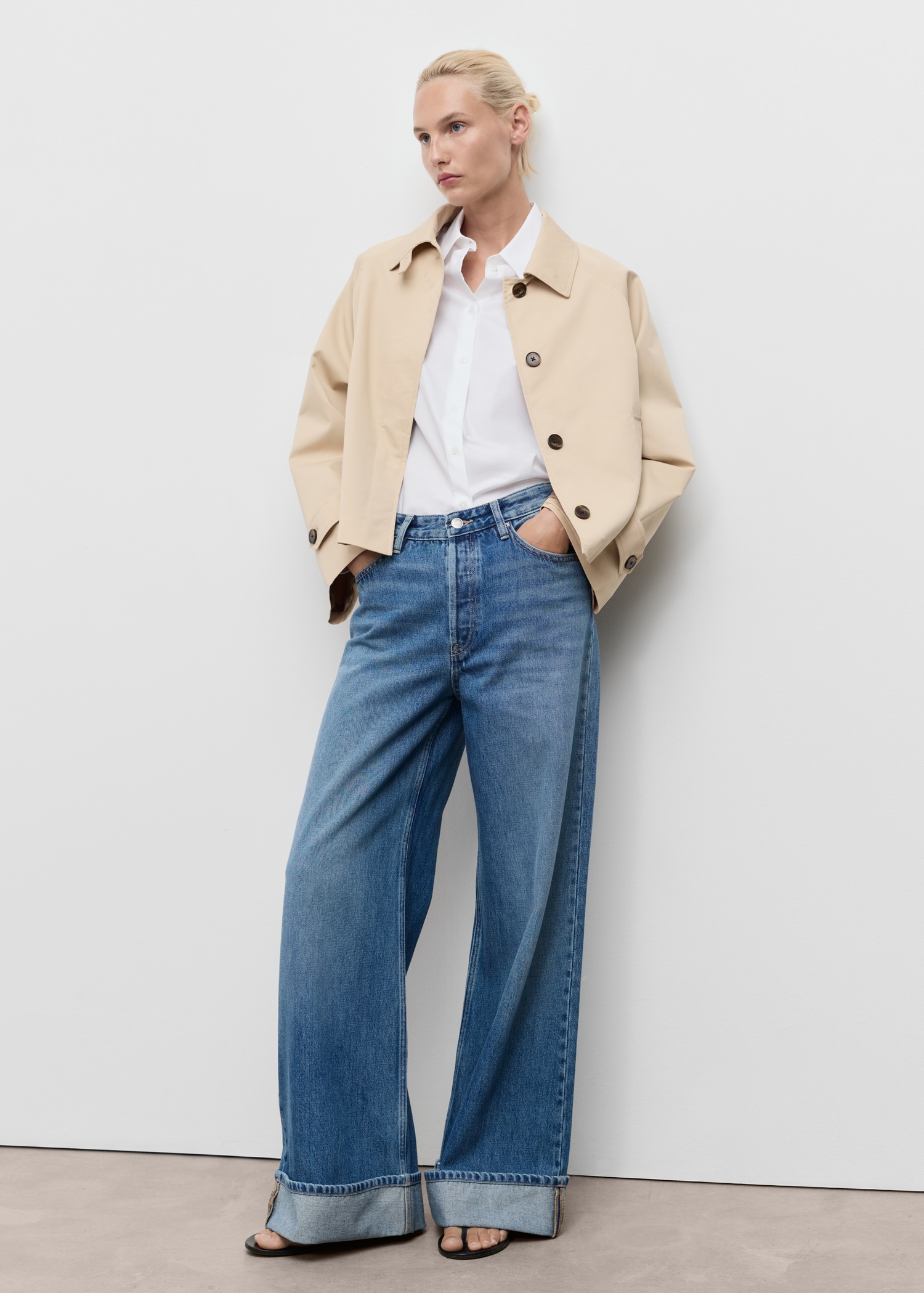 Regular cotton lyocell-blend shirt - General plane