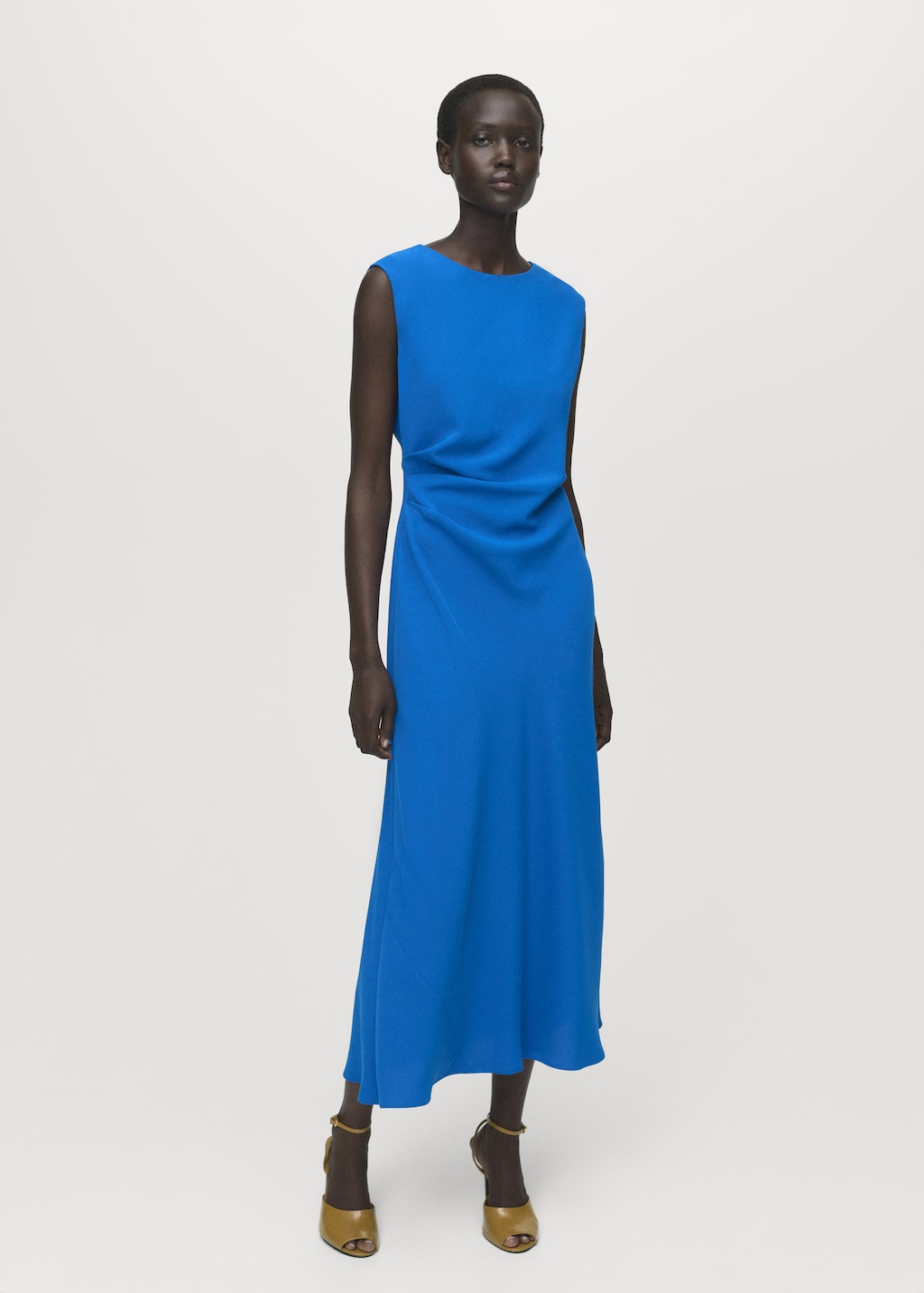 Mango Ruched midi dress