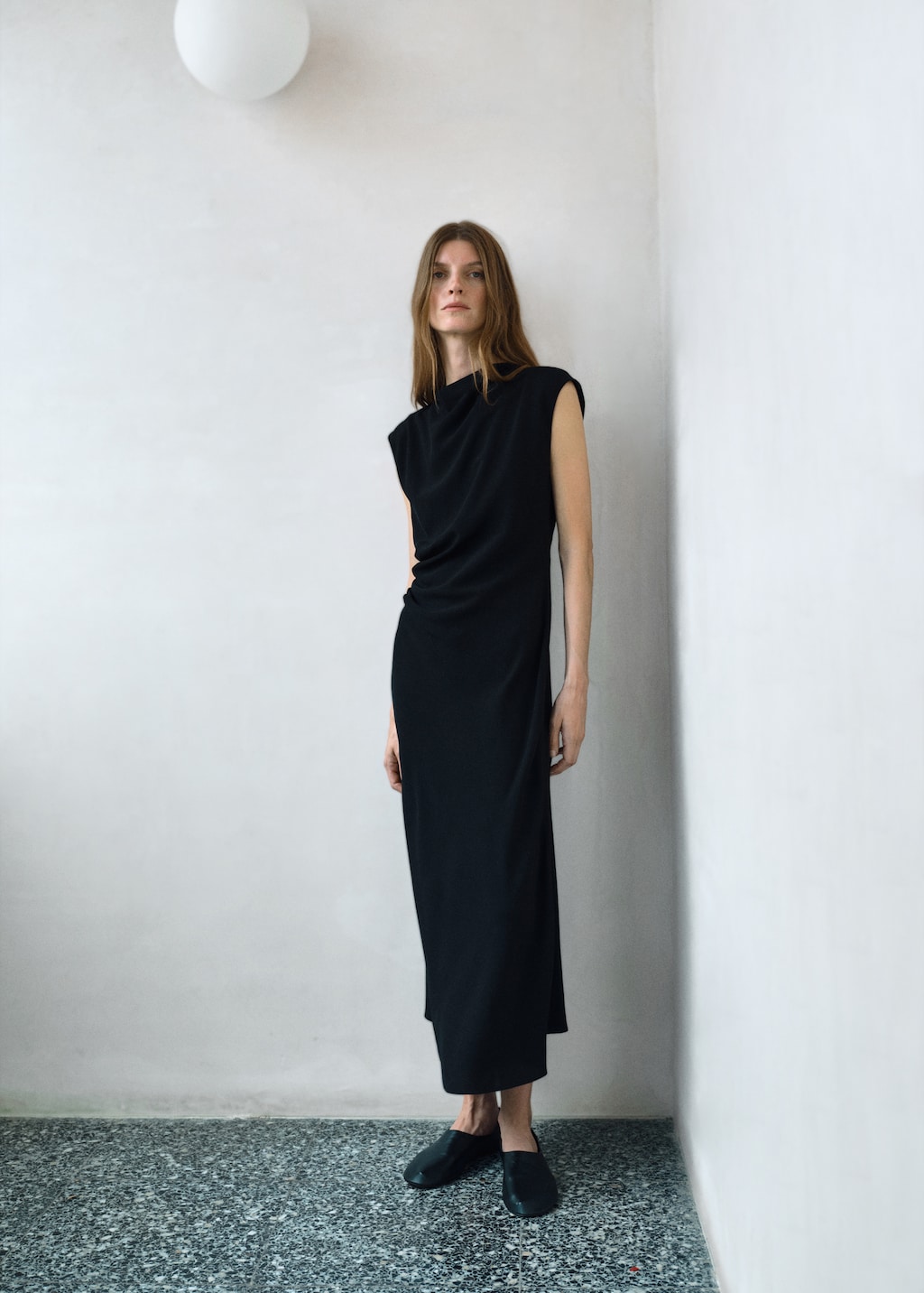 Mango Ruched midi dress