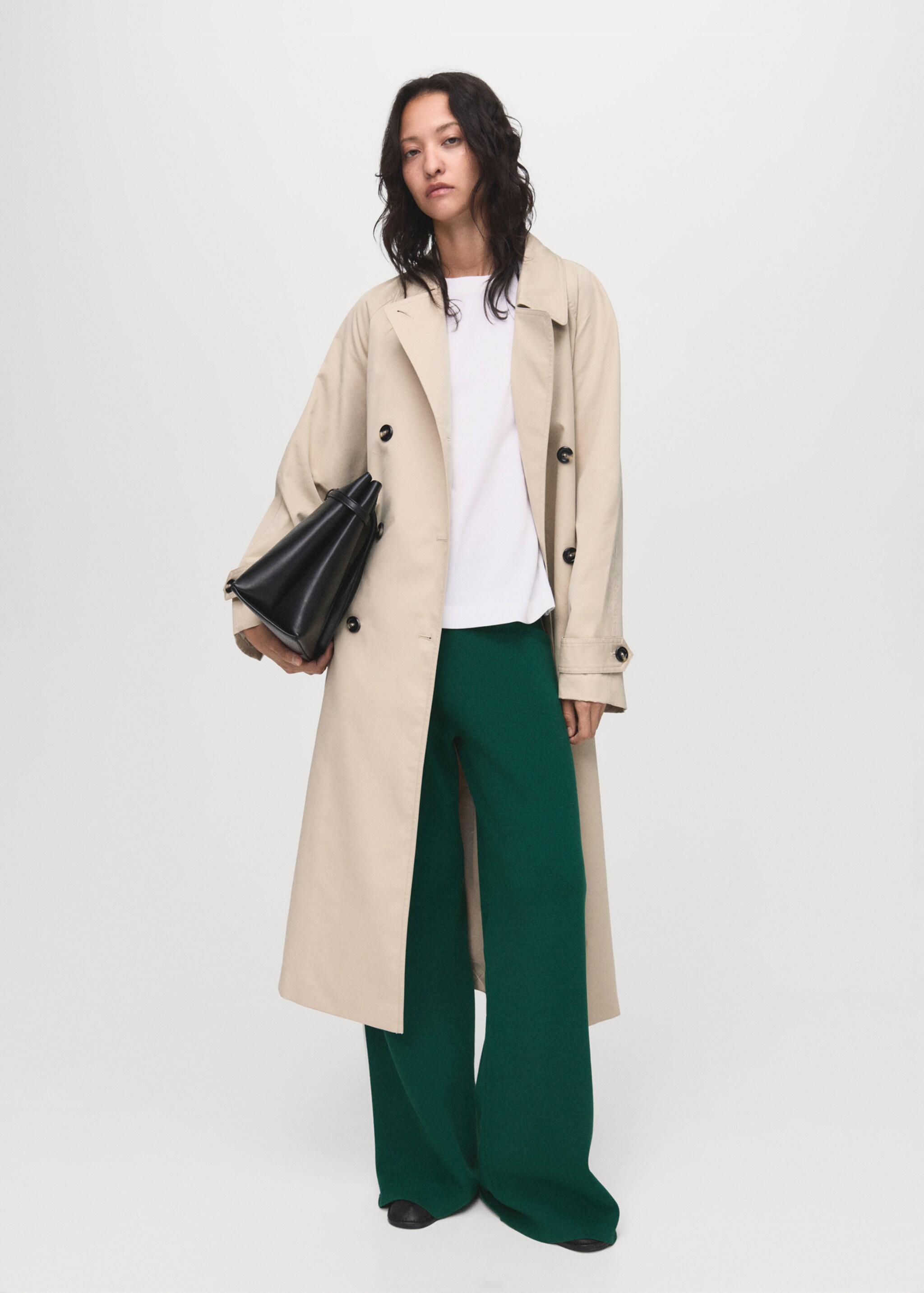 Fine-knit straight-fit trousers - General plane, Dark Green. Ref: 17044139-00.
