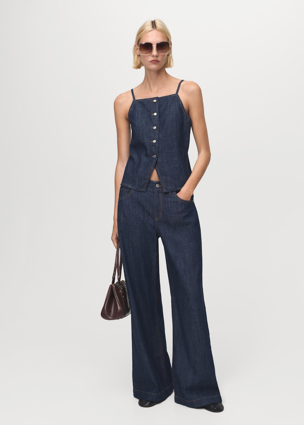 Wide leg mid-rise jeans - image 2