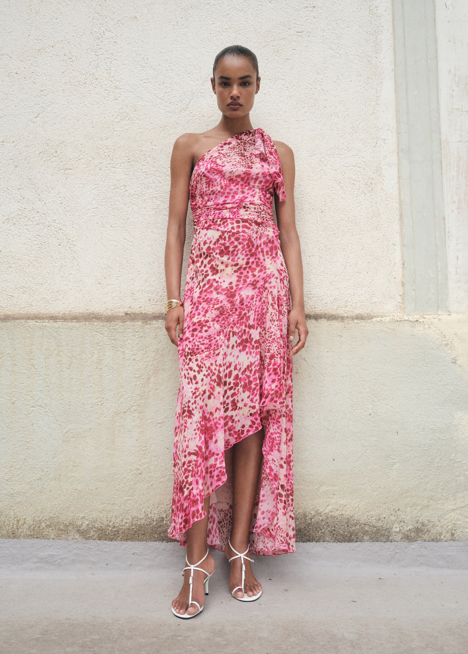 Printed asymmetrical dress - General plane