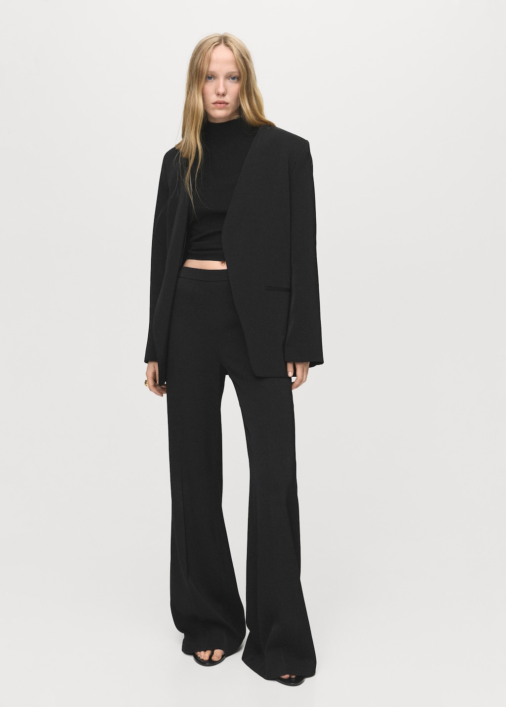 Double-breasted suit blazer