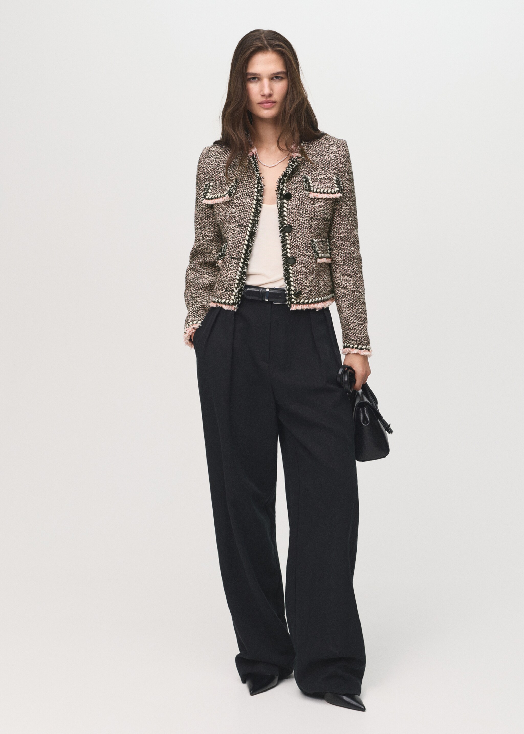 Pocket tweed jacket - General plane, Black. Ref: 17044148-00.
