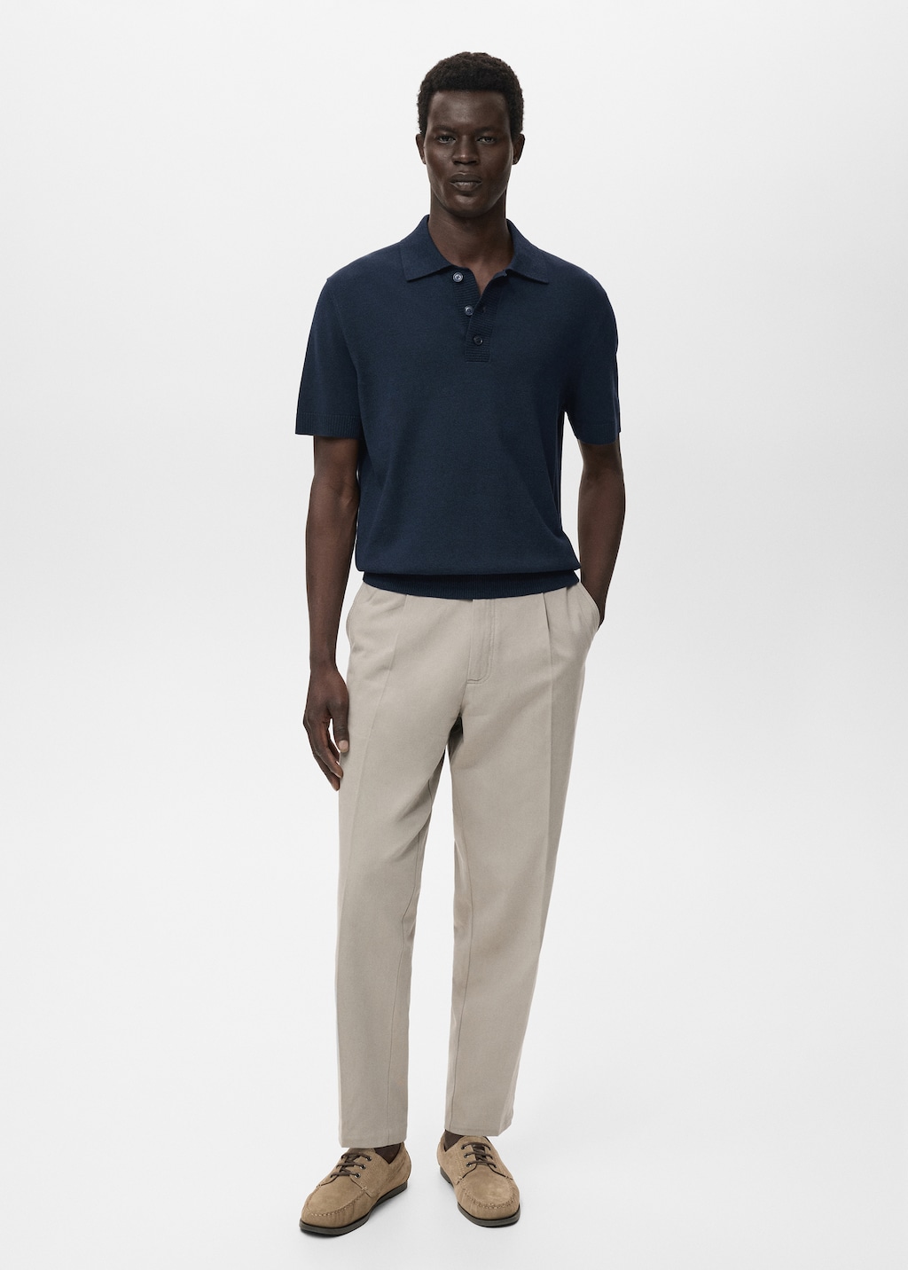 Cotton knitted polo shirt