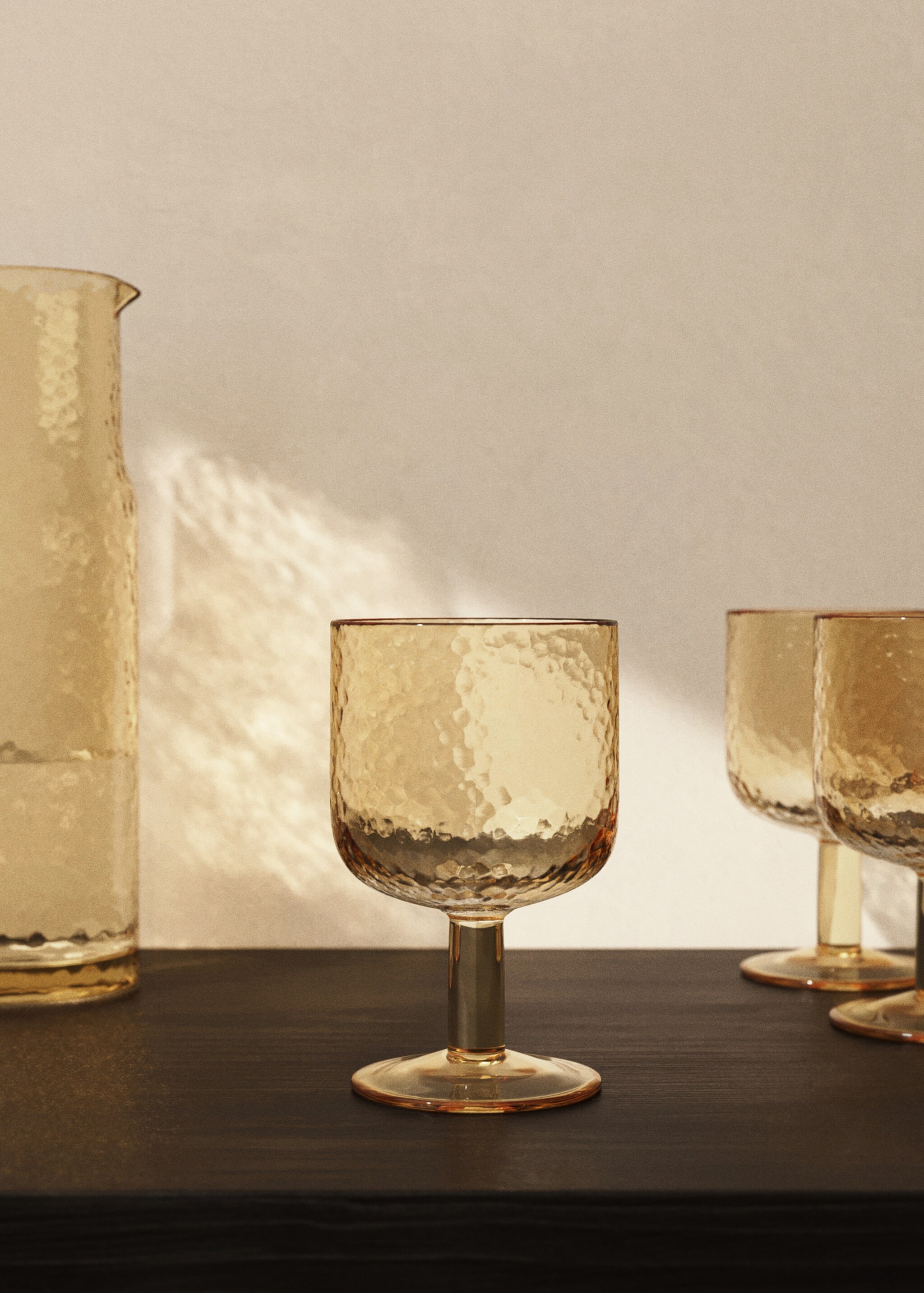 Copa vidre martillejat - Pla general, Vainilla. Ref: 17044440-00.