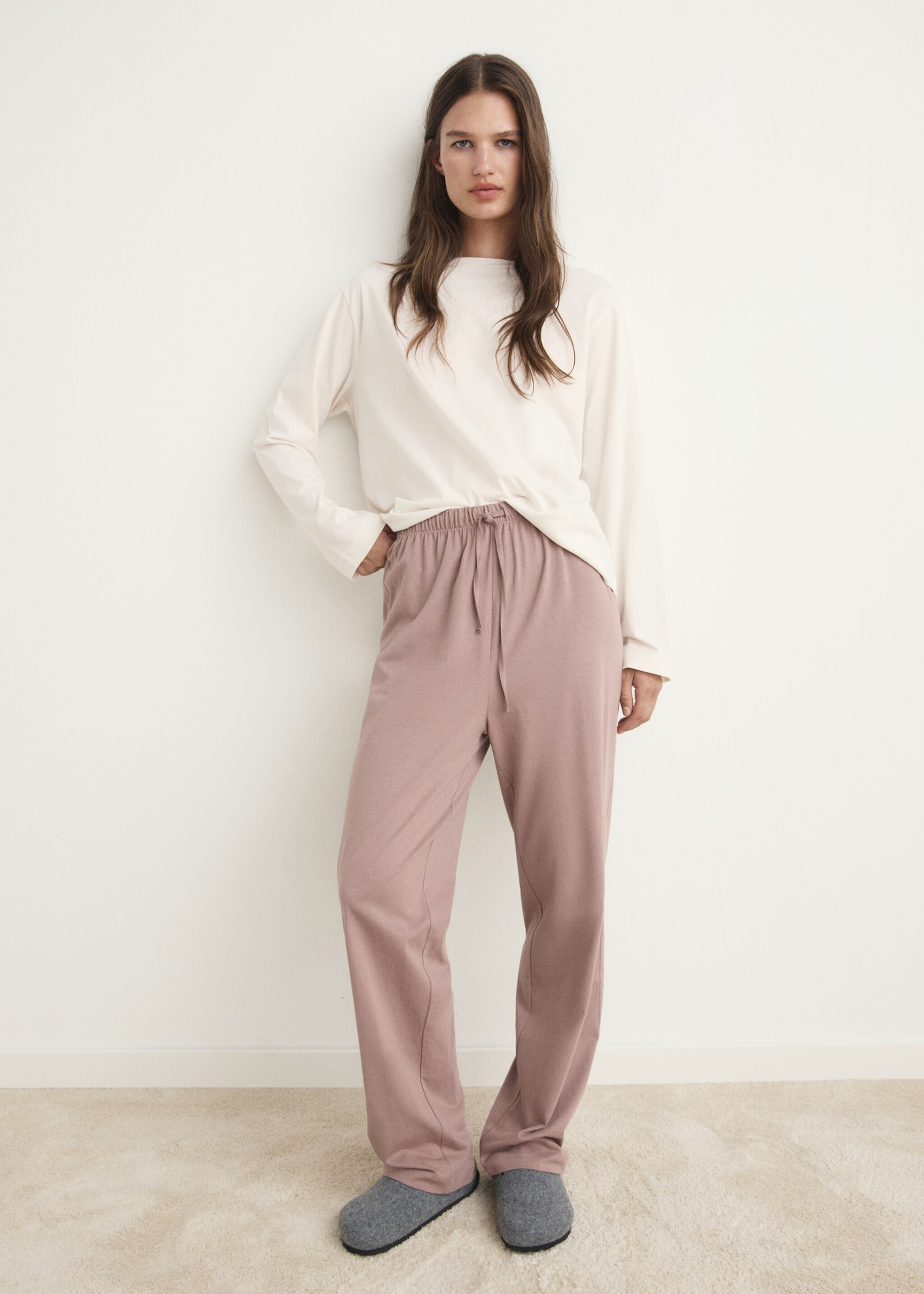 Long-sleeved pyjama t-shirt - General plane, Vanilla. Ref: 17044445-00.