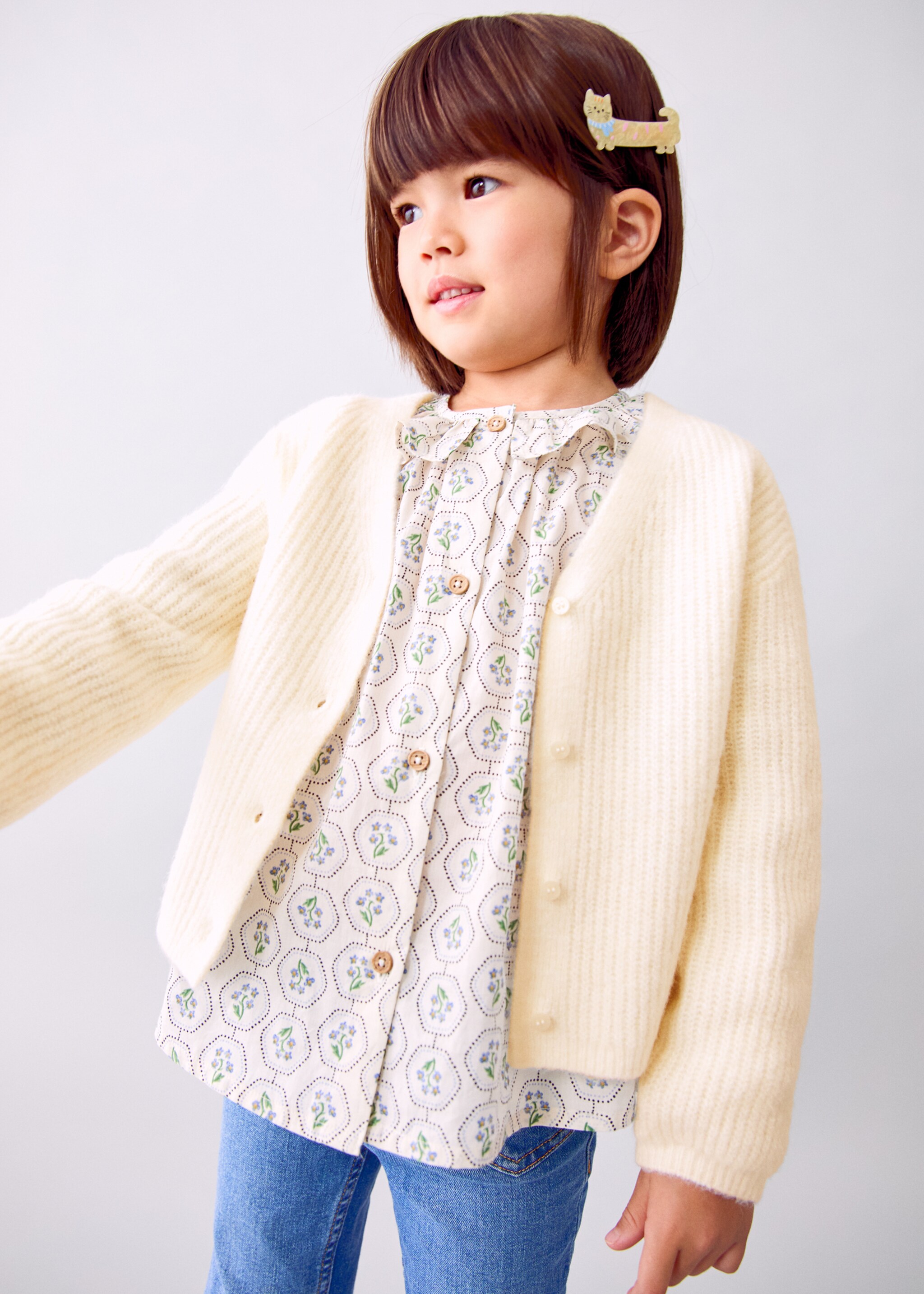 Chunky knit cardigan - General plane, Off White. Ref: 17045153-00.