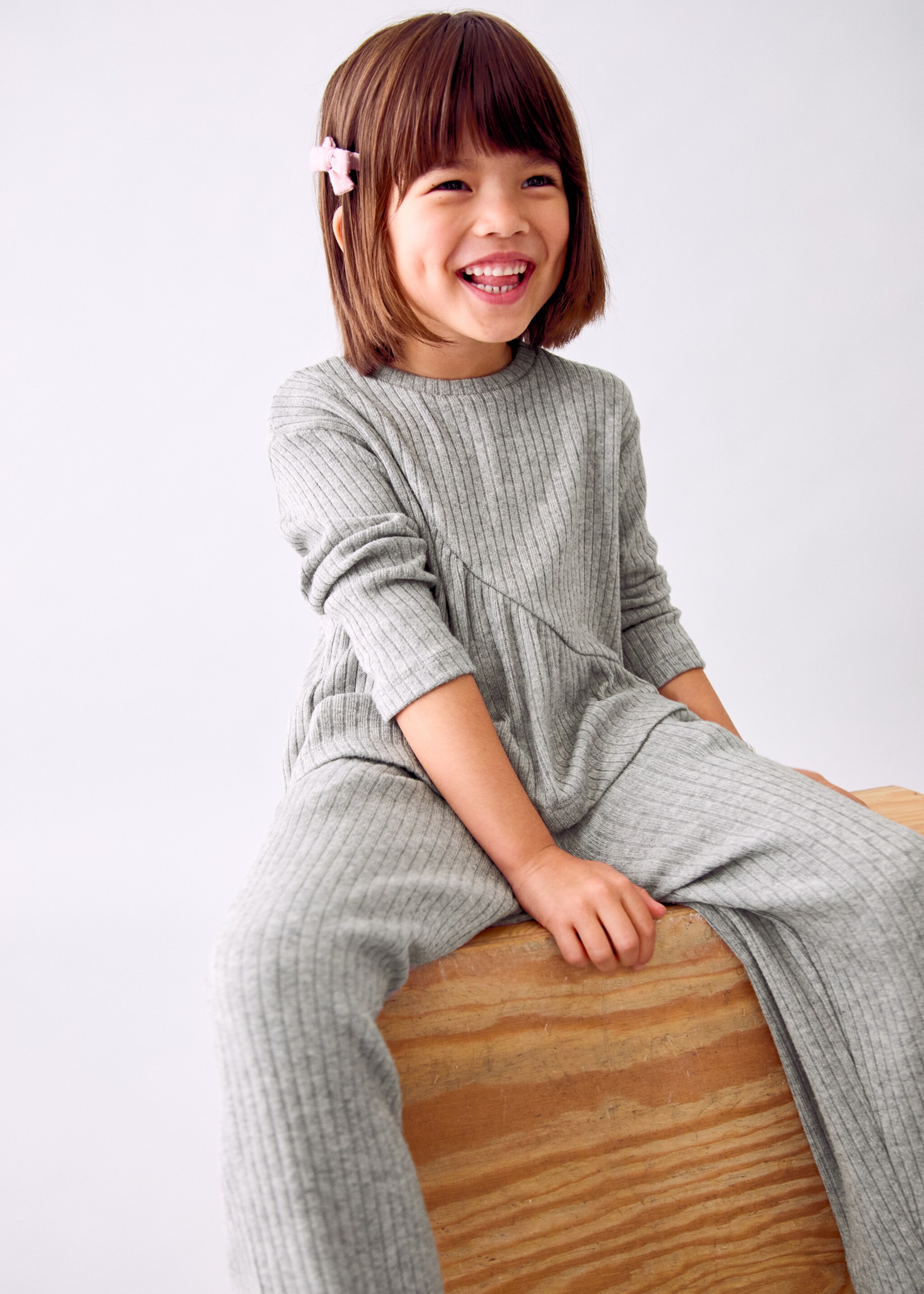 Ribbed trousers - General plane, Medium Heather Grey. Ref: 17045159-00.