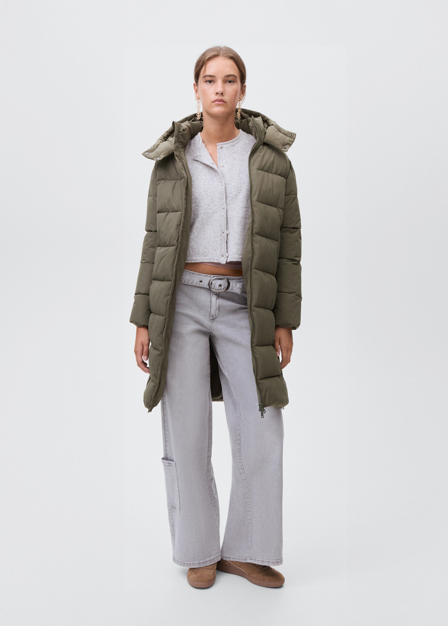 Anorak largo acolchado - Plano general