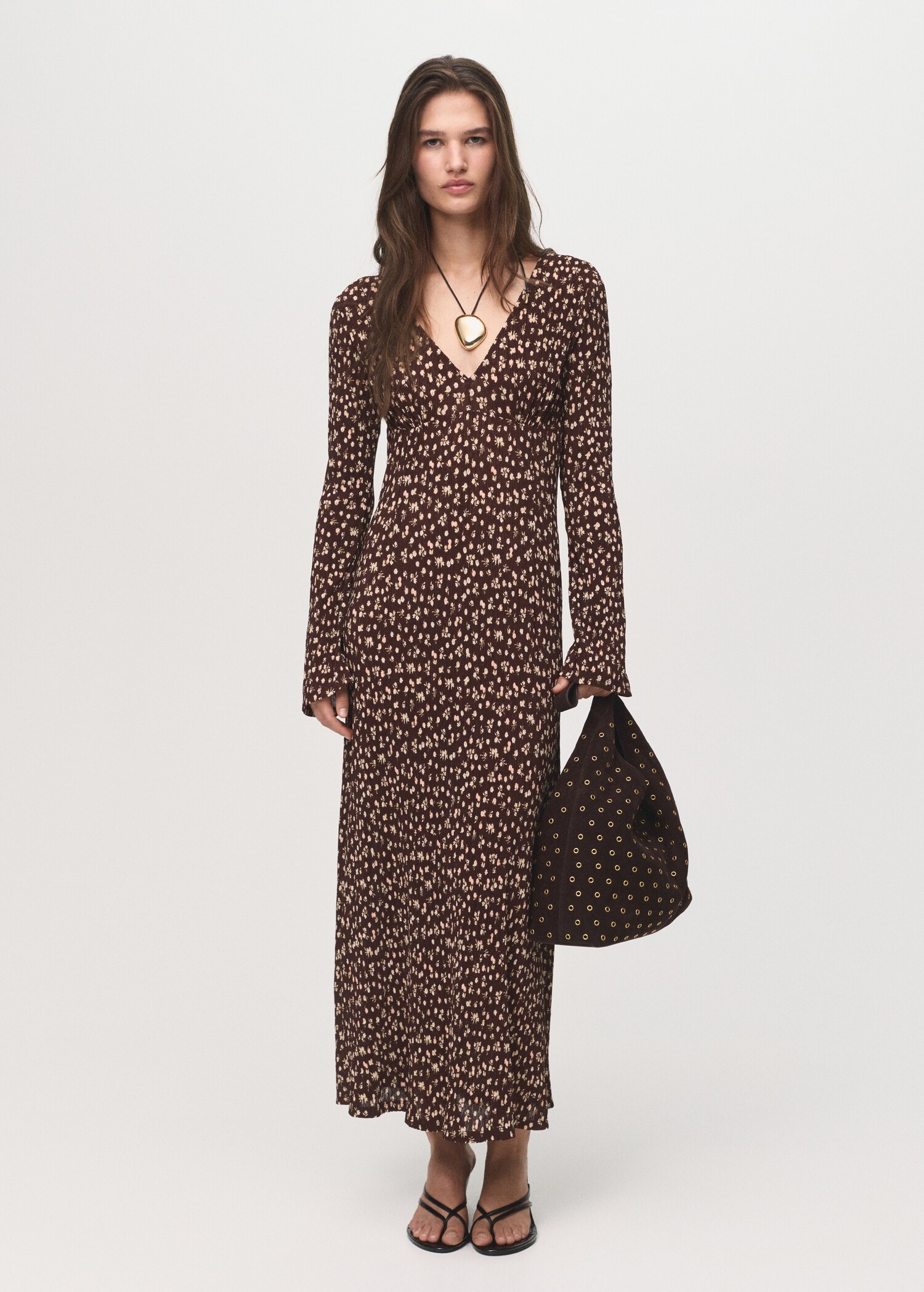 Robe imprimée à col en V - Plan général