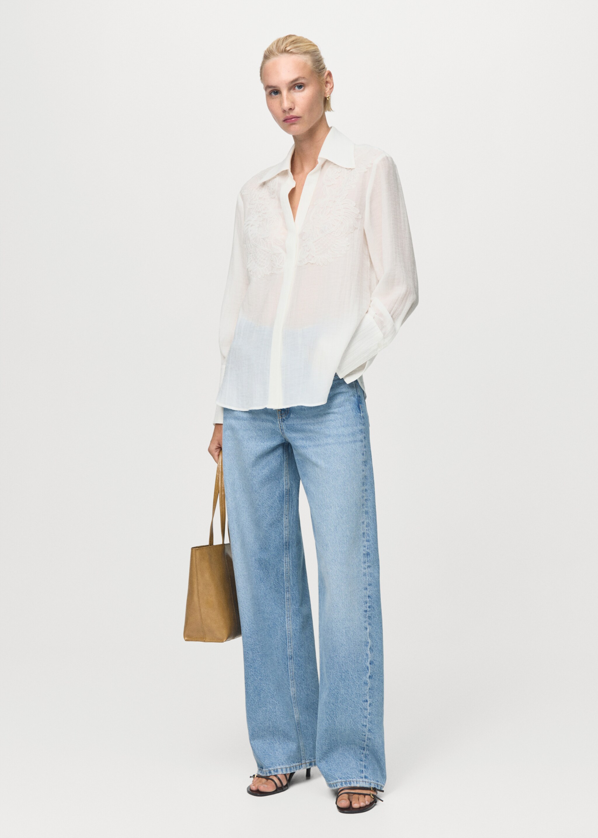 Lyocell shirt with patches - General plane, Off White. Ref: 17045816-00.