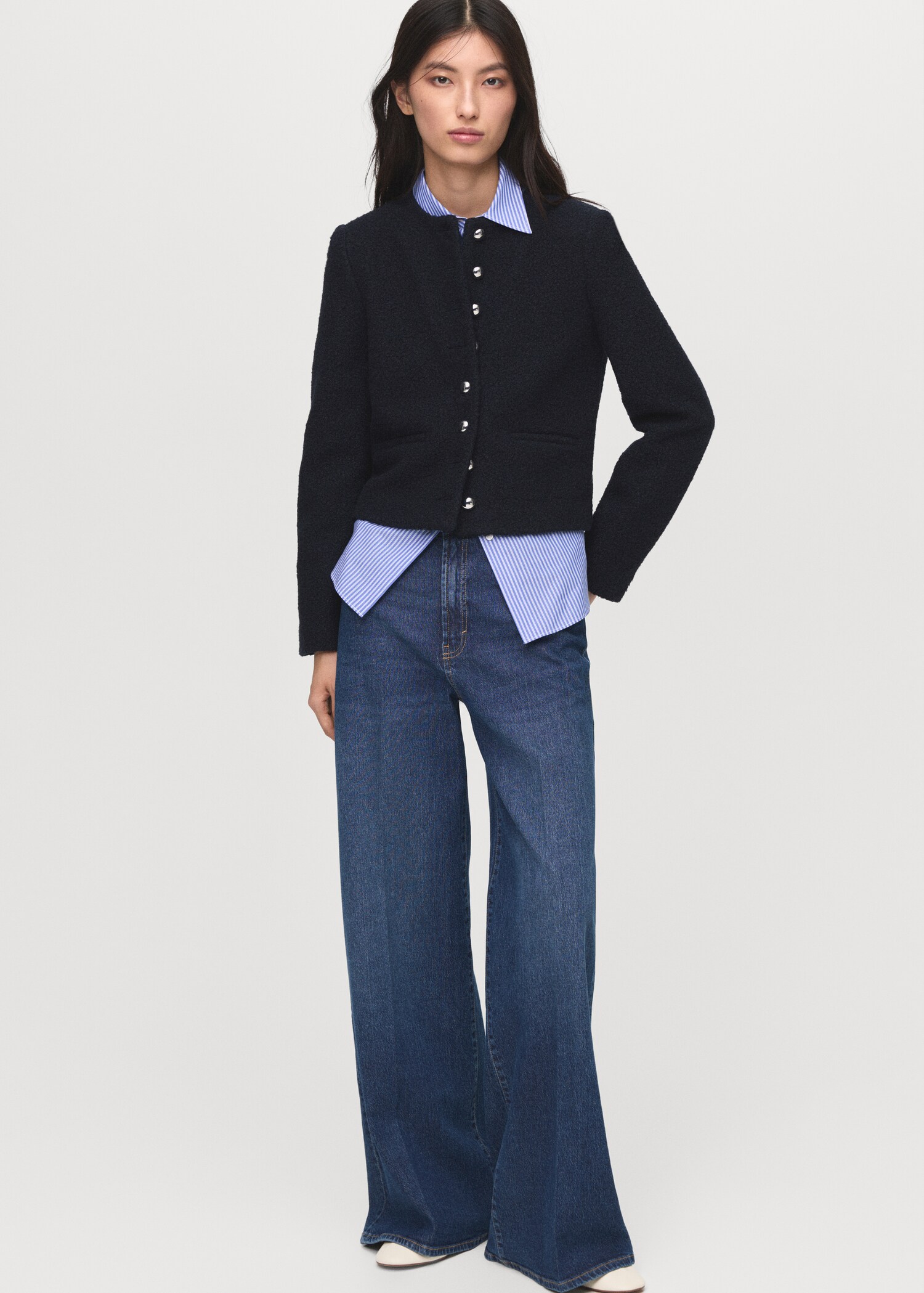 Bouclé jacket with jewel buttons - General plane