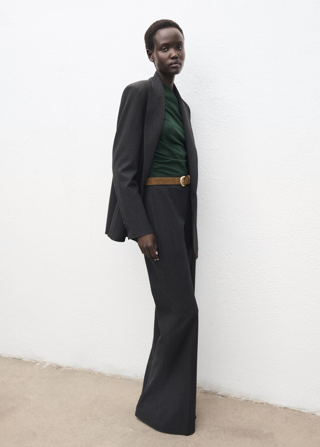 Long-sleeved t-shirt with asymmetrical neckline