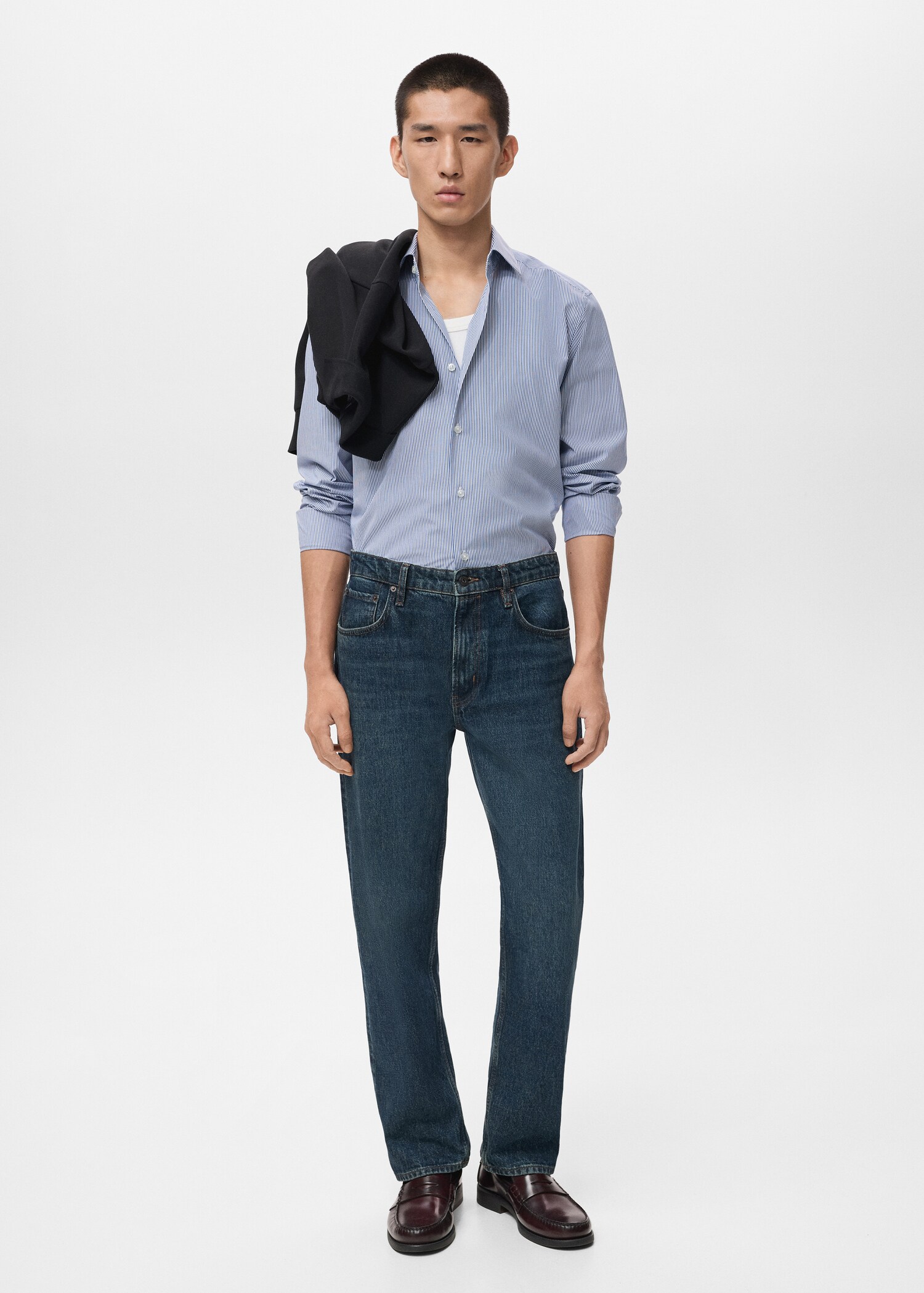 Camisa  100% algodón rayas slim fit - Plano general