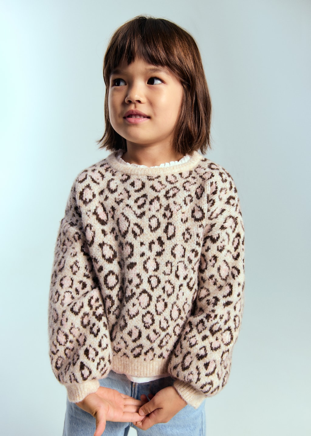 Leopard-print knitted sweater