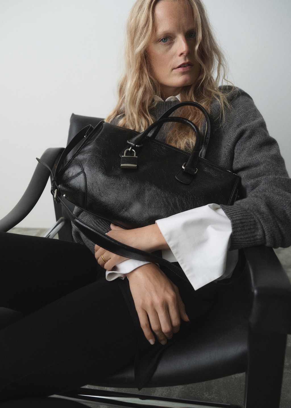 Sac avec anses finition brillante