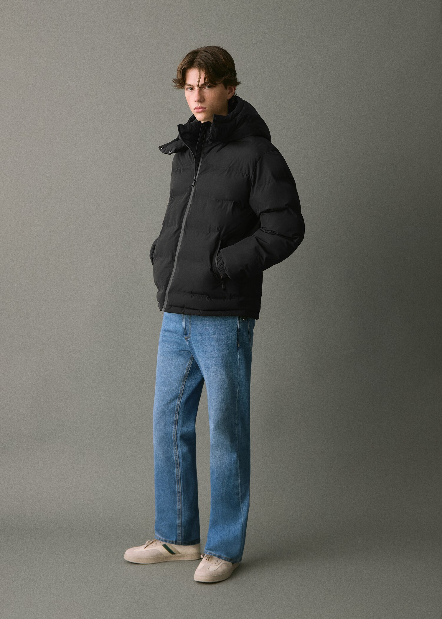 Hood quilted coat - General plane