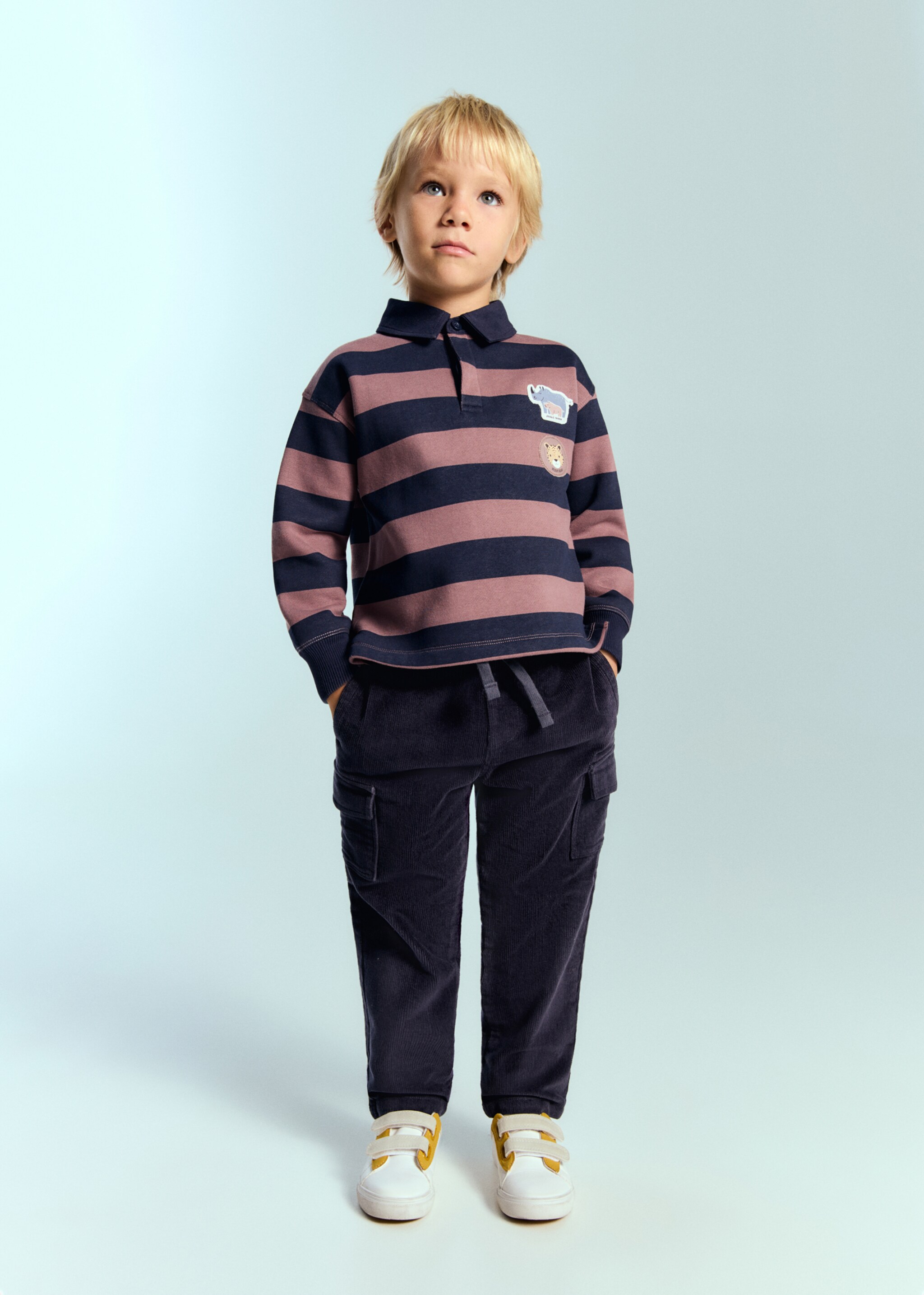 Corduroy cargo trousers - General plane, Navy. Ref: 17046727-00.