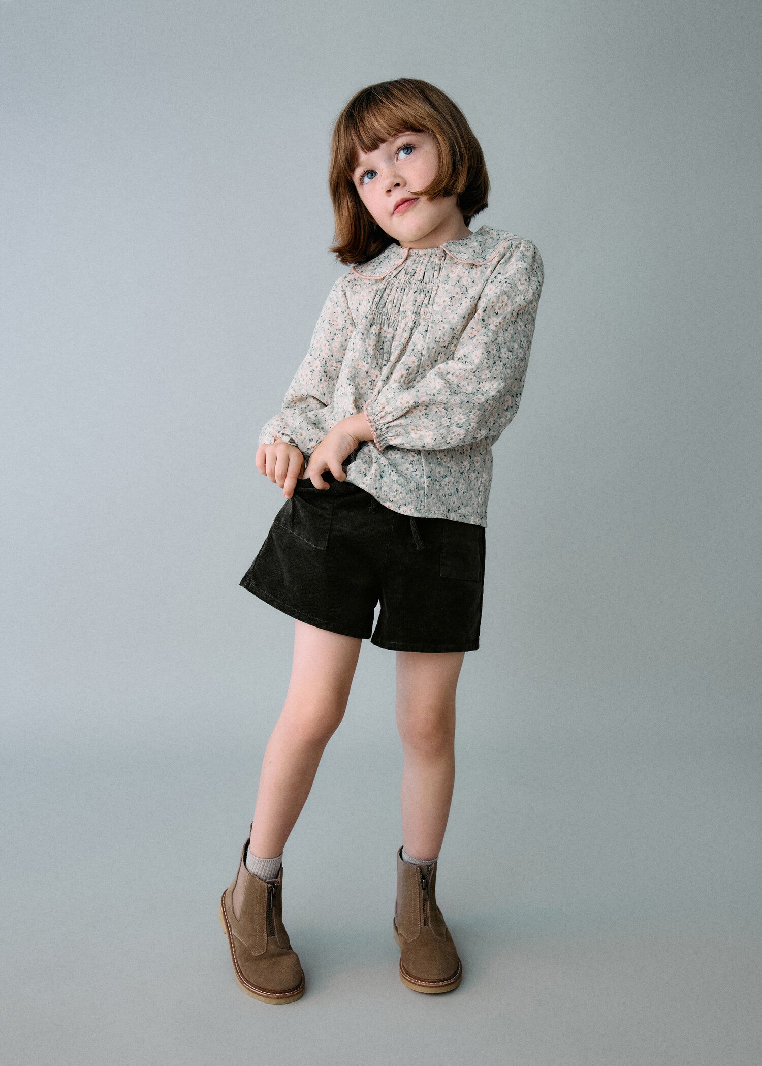 Slouchy corduroy shorts - General plane