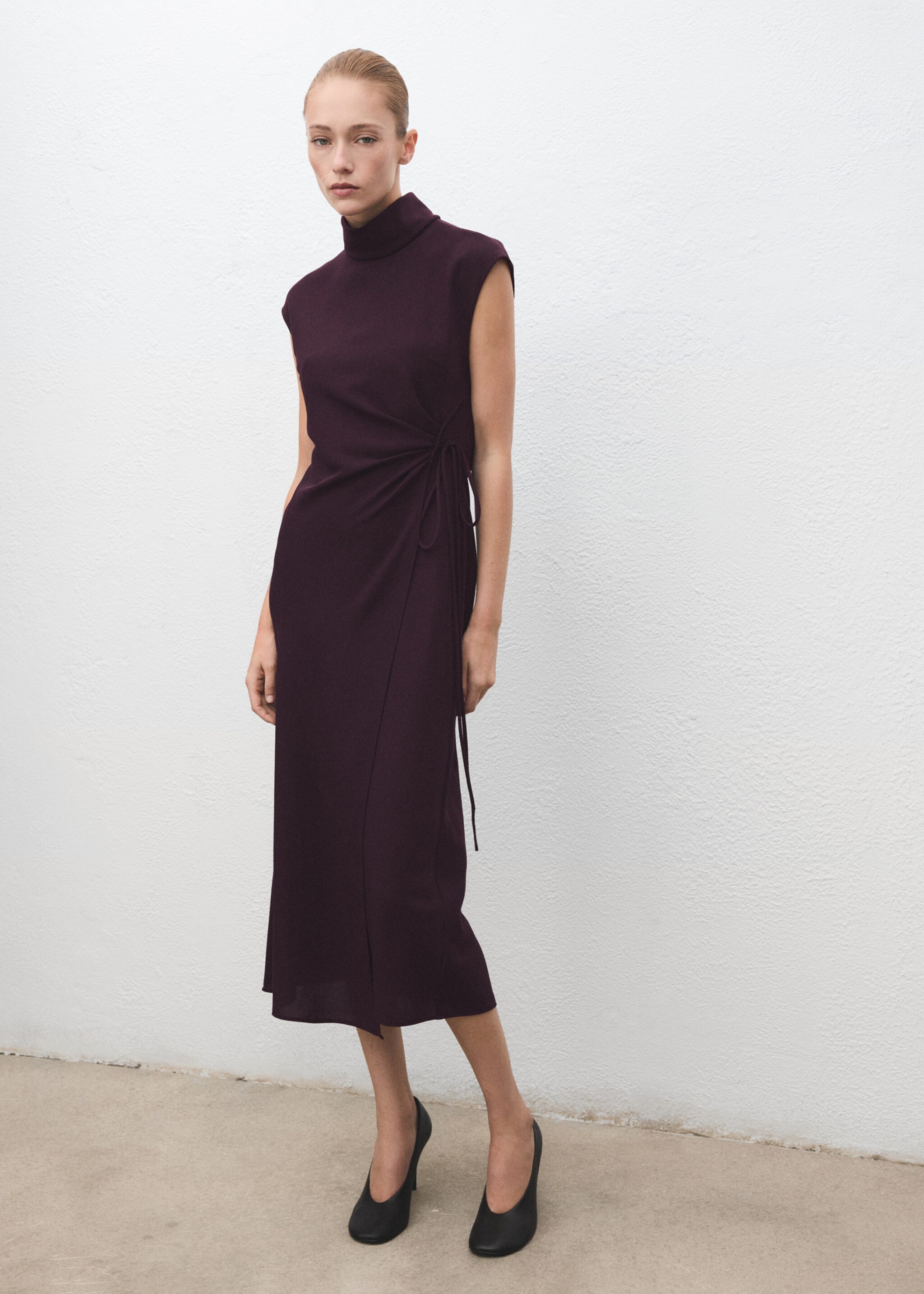 Turtleneck wrap dress - General plane, Purple. Ref: 17047807-00.
