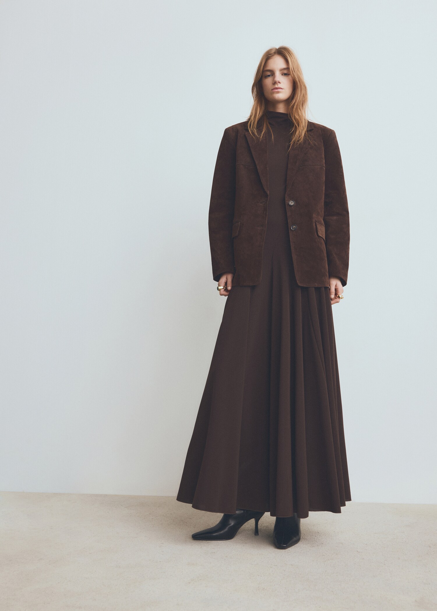 Oversized suede jacket - General plane