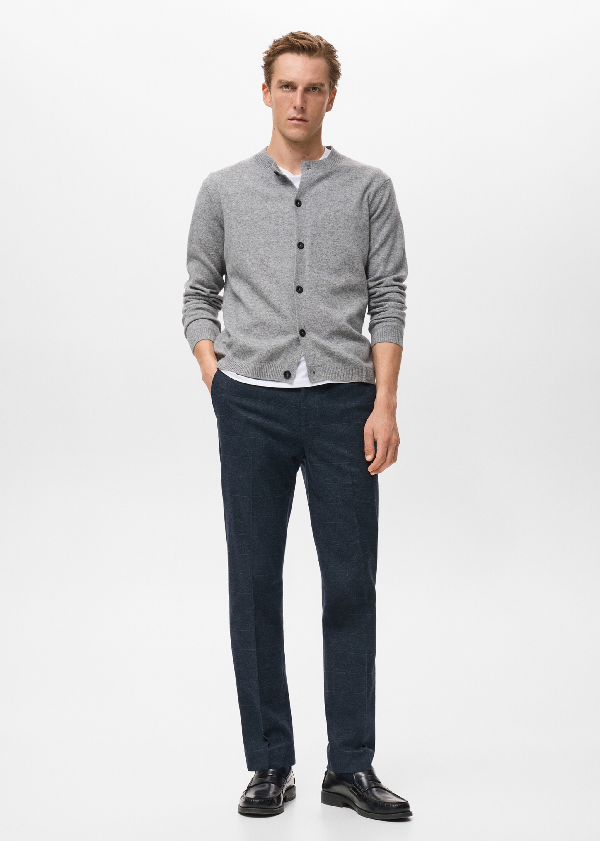 Slim-fit flannel trousers - General plane, Navy. Ref: 17047884-00.